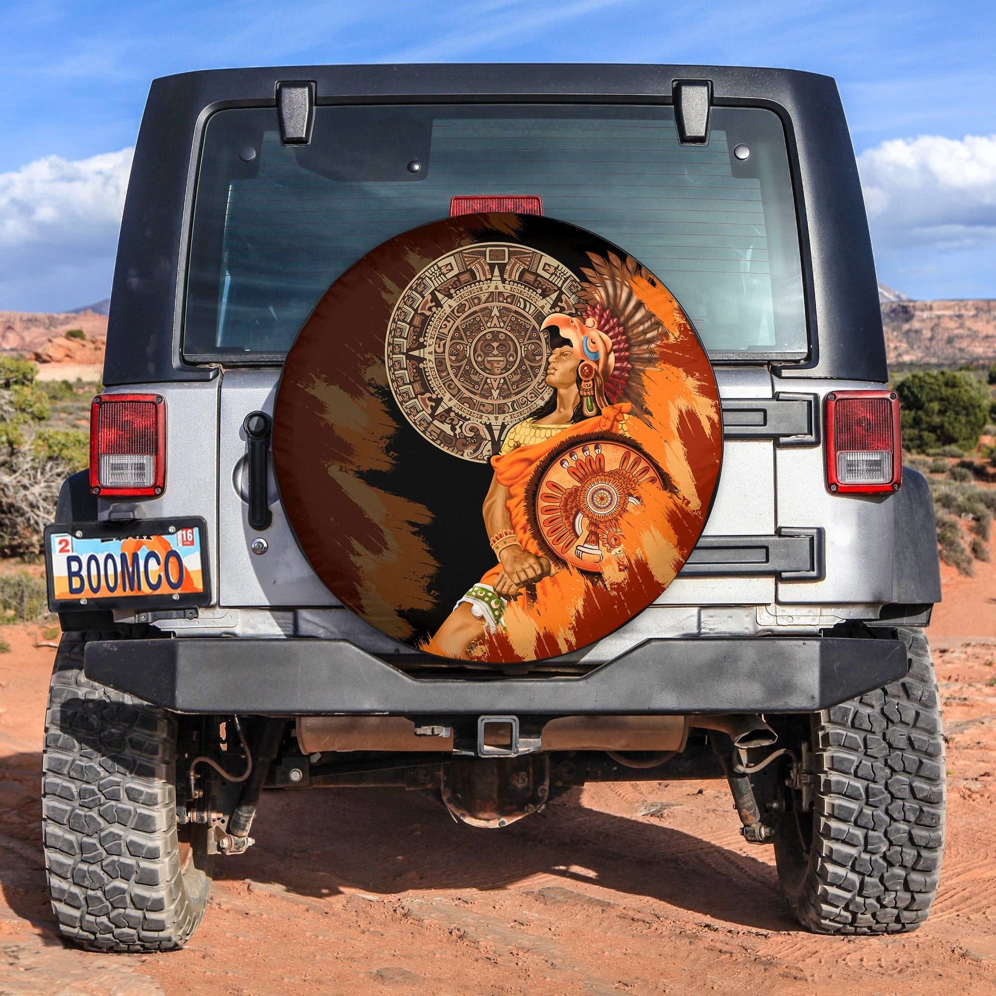 Huitzilopochtli Mexico El Calendario Maya Spare tire cover 