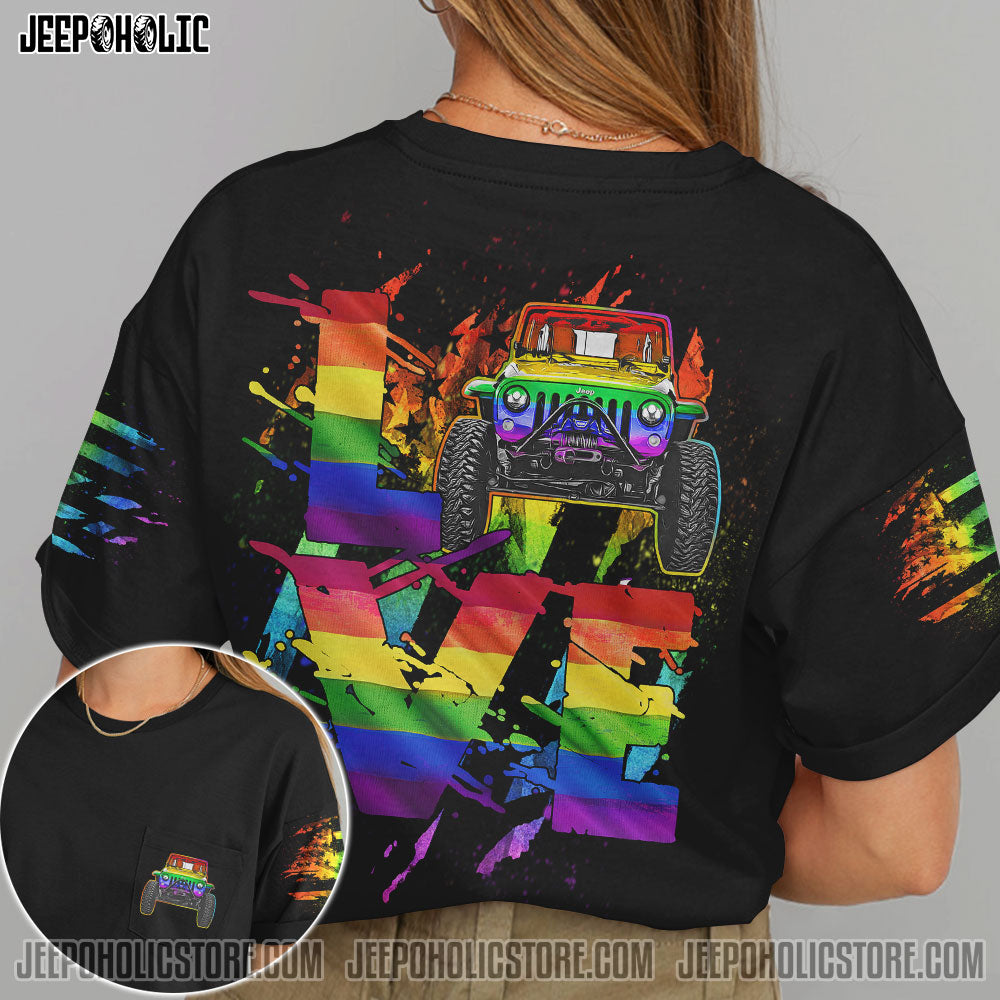 Jeep Love Rainbow Couple All Over Print