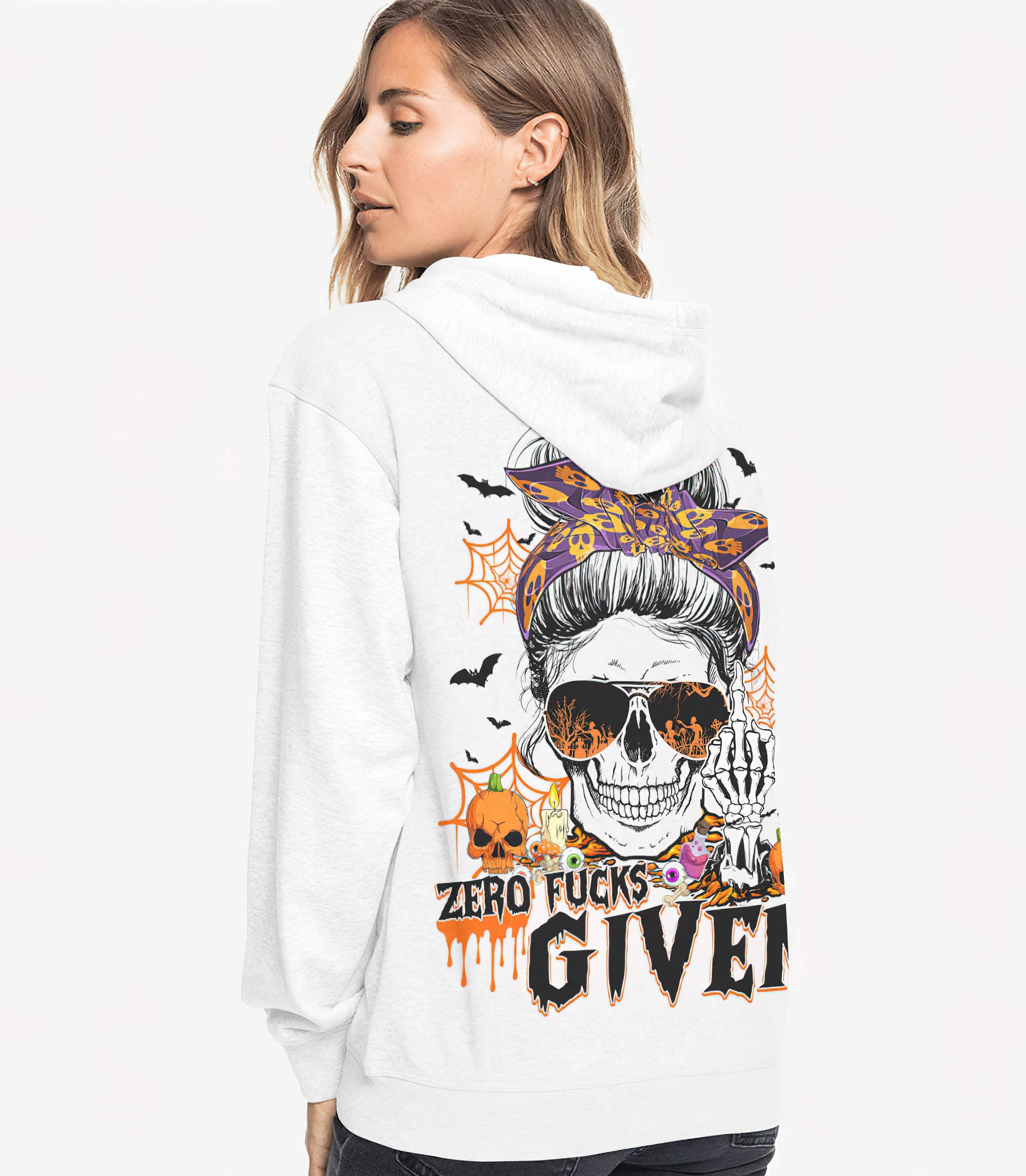 zero-fks-given-skull-halloween-2d-hoodie