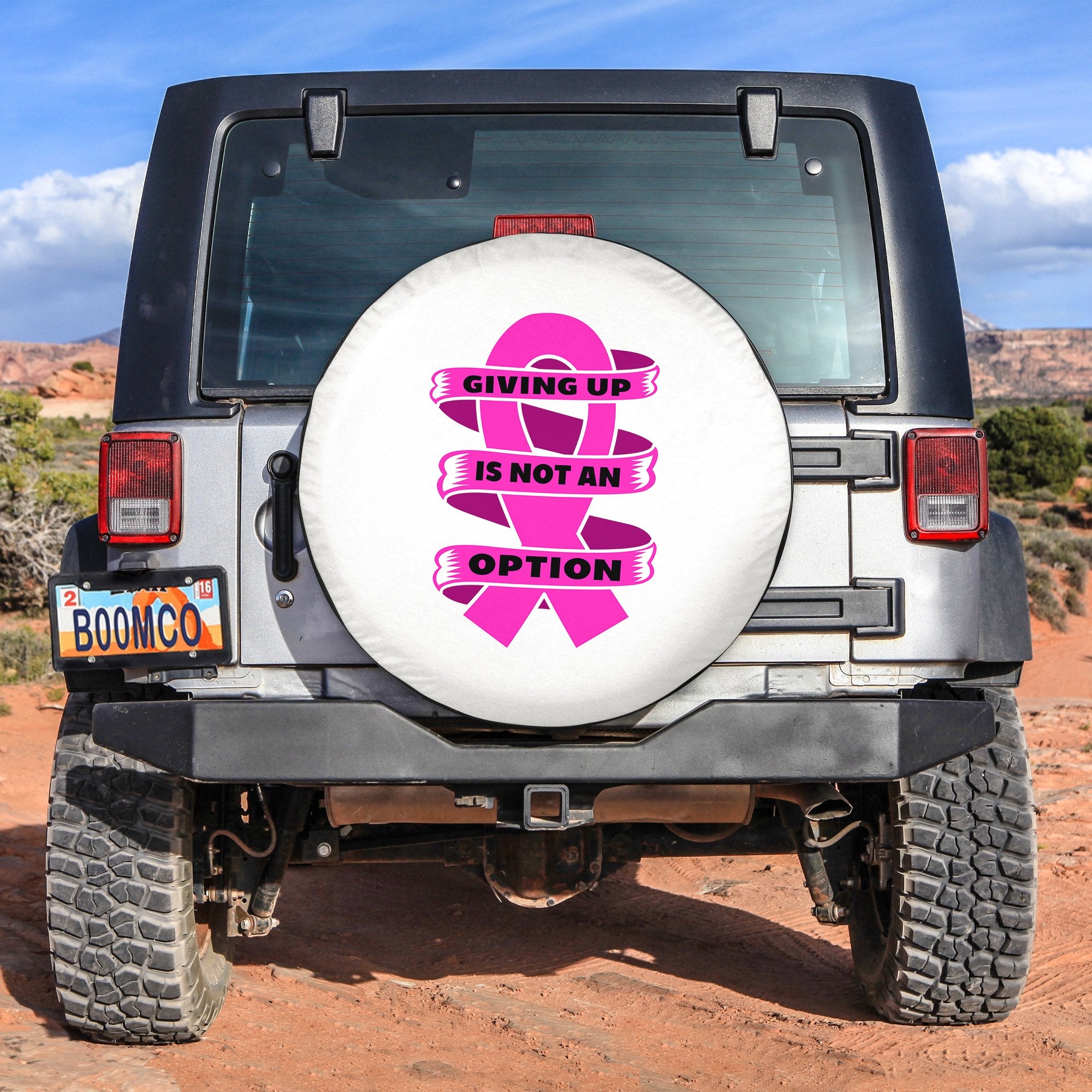 Breast Cancer Giving Up Is Not An Option Spare Tire Cover