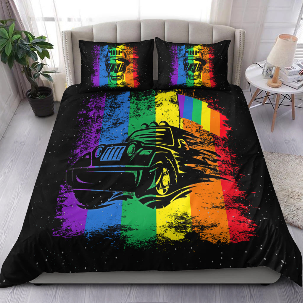 Jeep Skull LGBT Galaxy Bedding Set