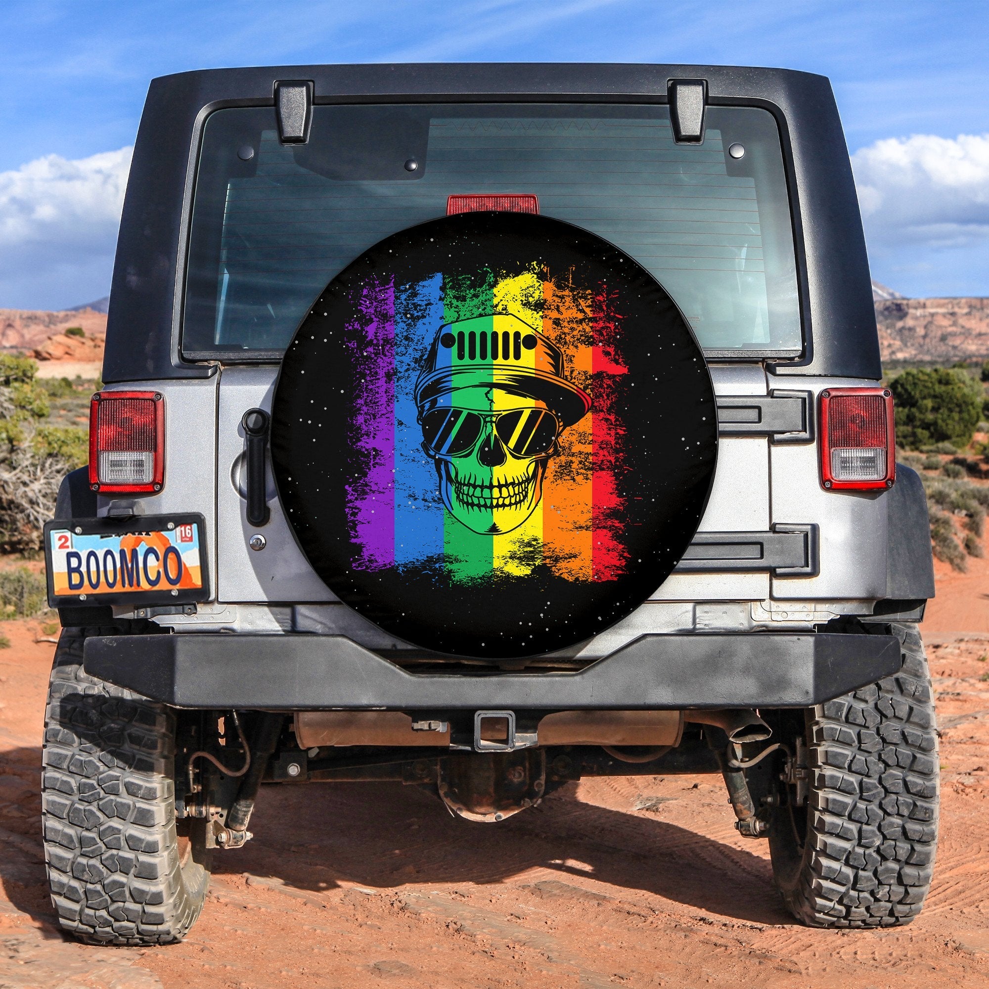 Jeep Skull LGBT Galaxy Spare Tire Cover Ver1 