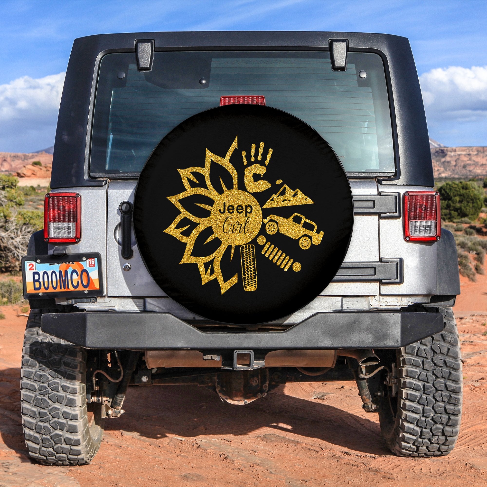 Jeep Girl Sunflower Spare Tire Cover - LT12