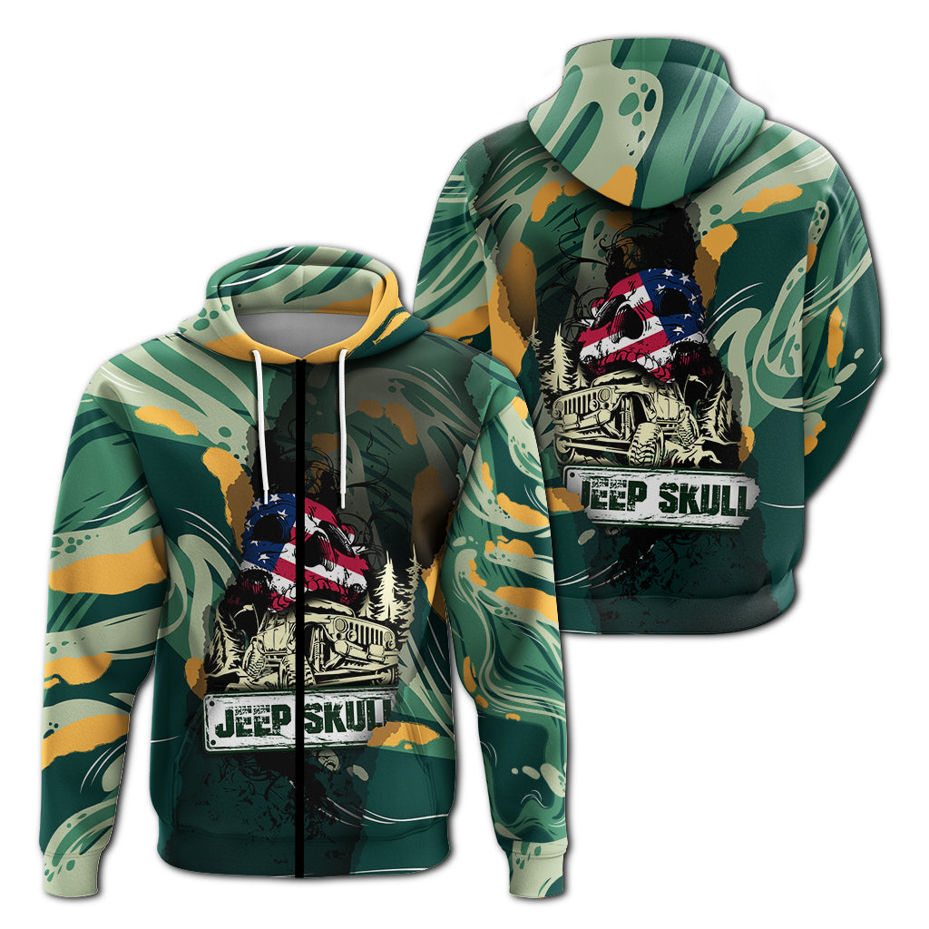 Jeep Skull Abstract Art Hoodie - LT2