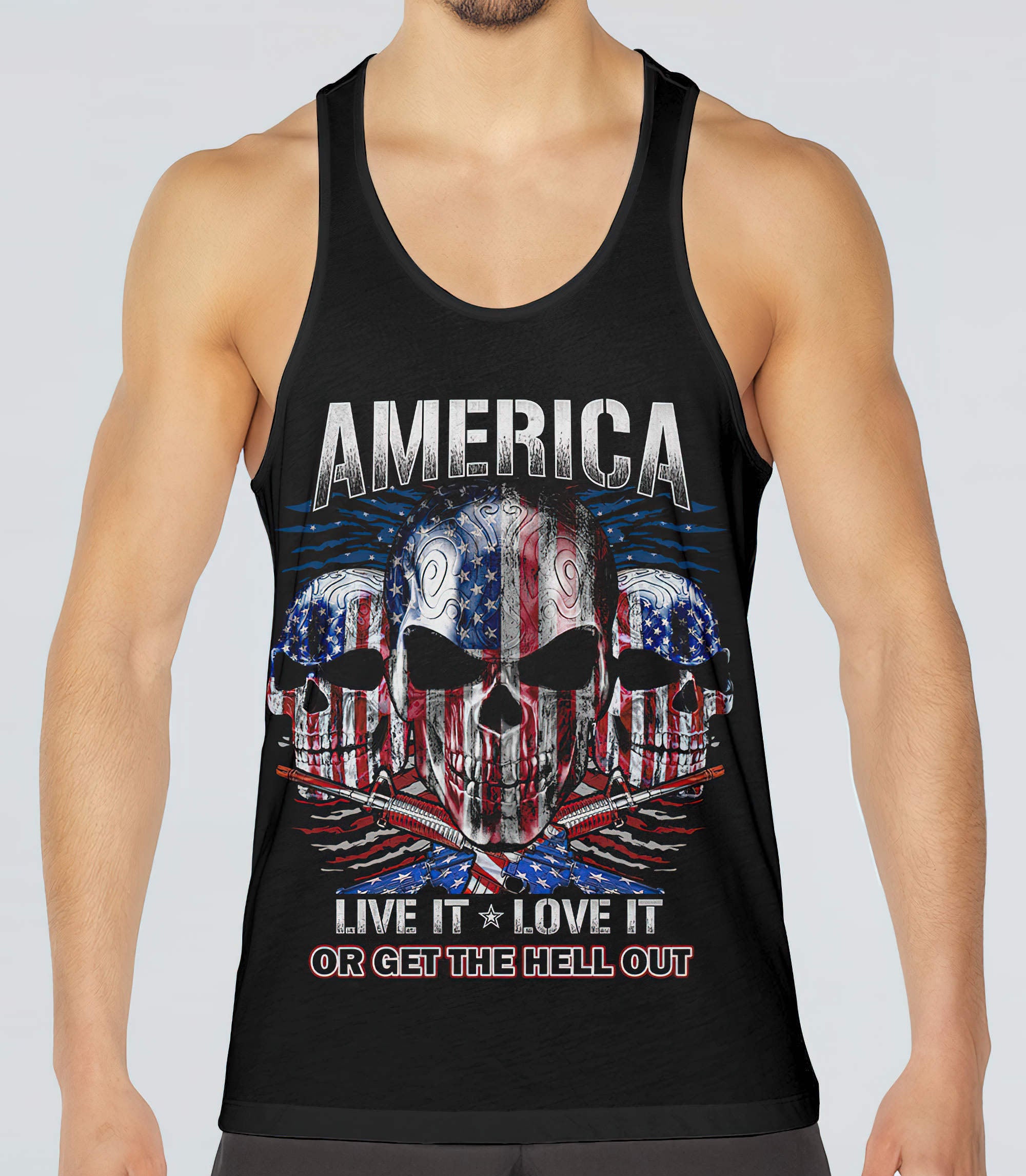 america-live-it-love-it-or-get-the-hell-out-skull-all-over-print-1-tank-top