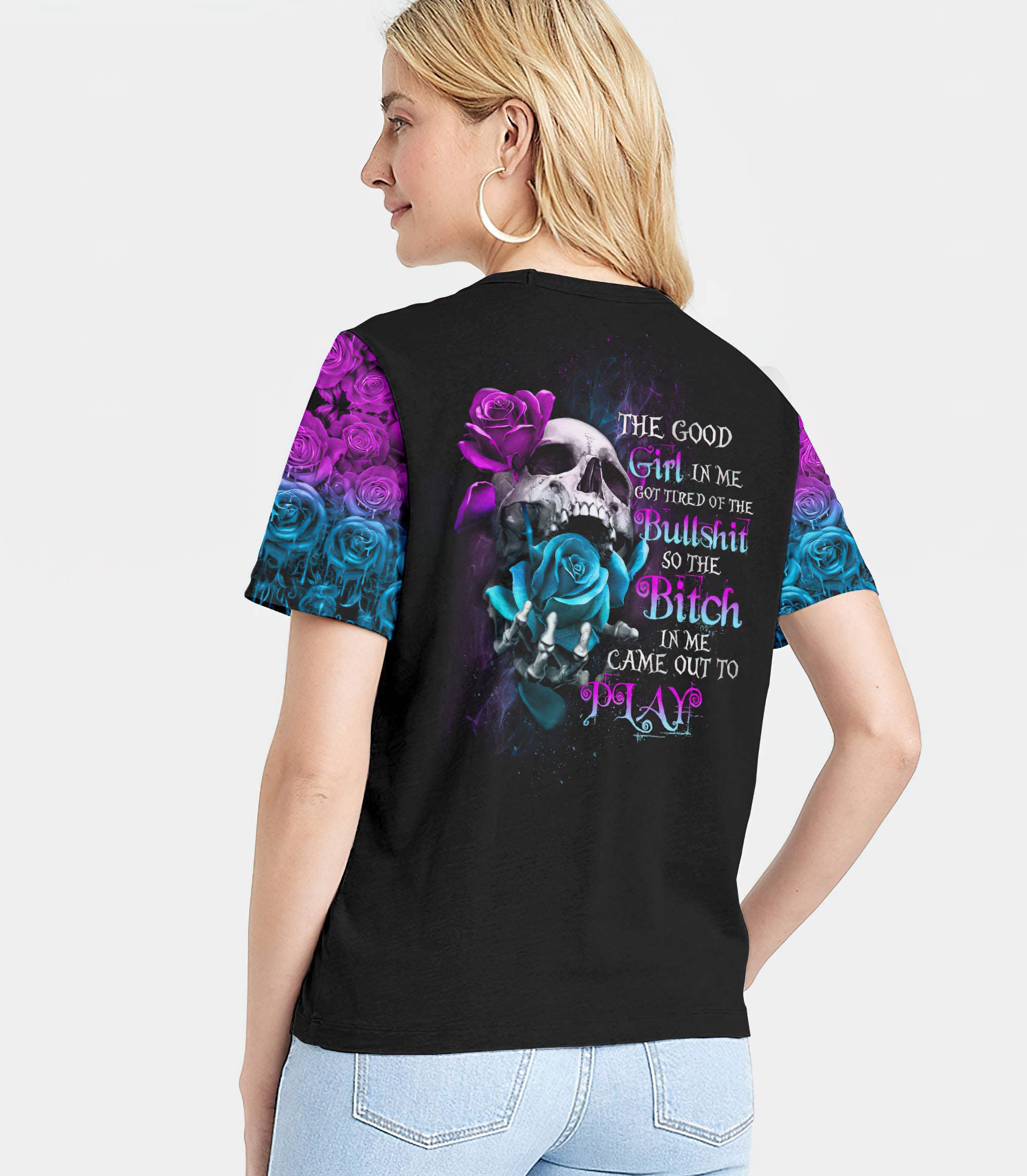 the-good-girl-in-me-rose-skull-all-over-print-1-women-v-neck-t-shirt