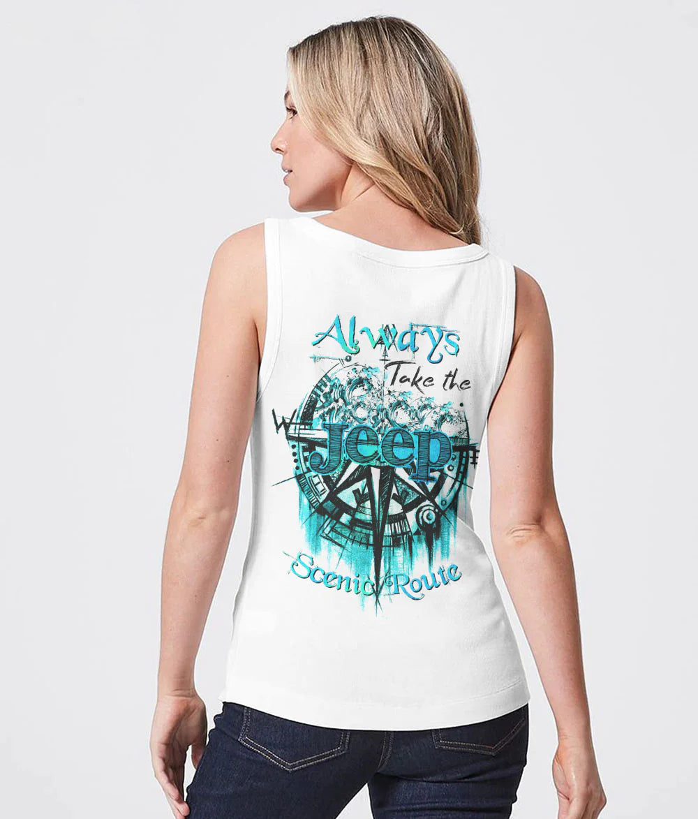 always-take-the-scenic-route-compass-beach-jeep-tank-top