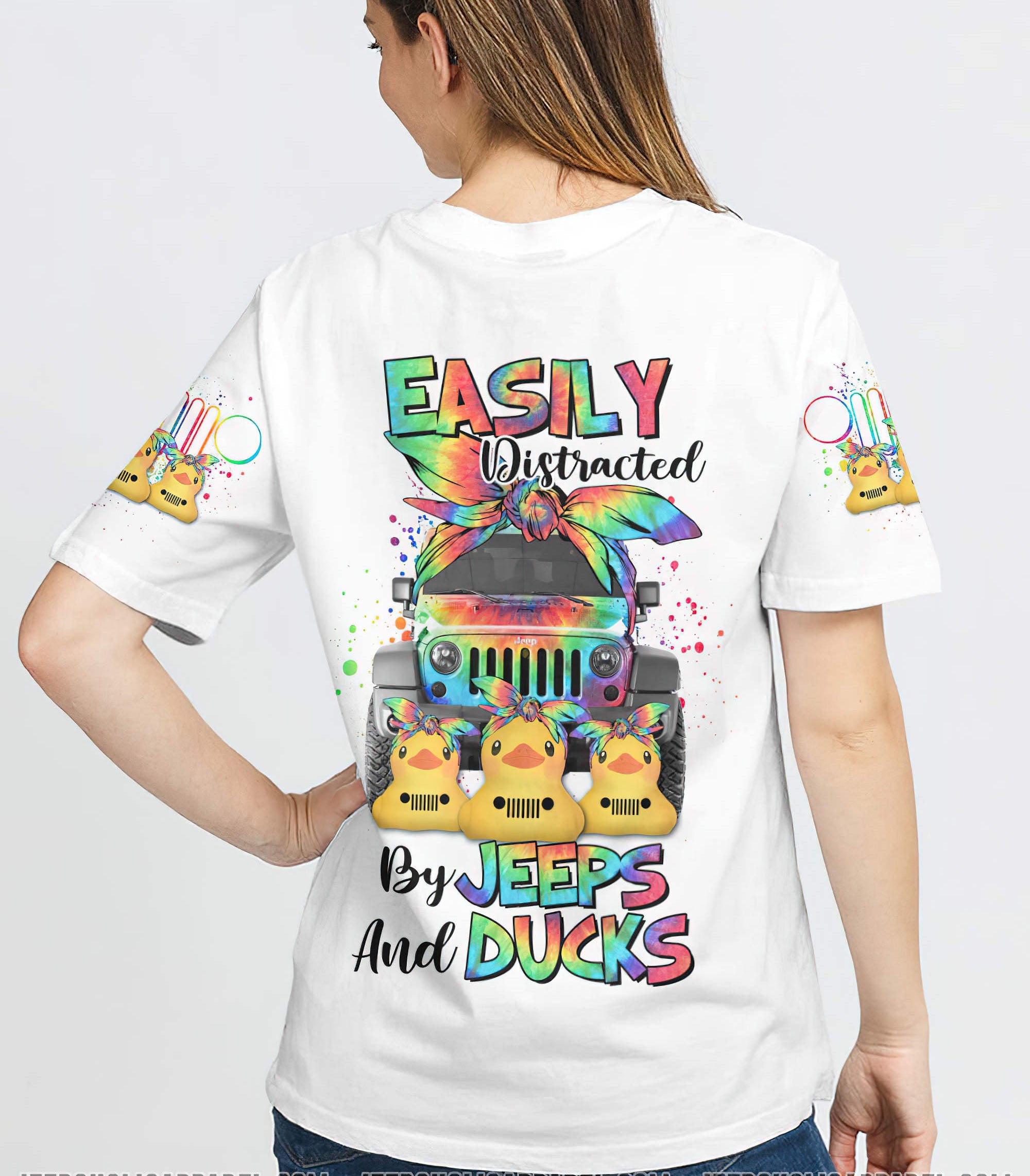 easily-distracted-by-jeeps-and-ducks-tie-dye-t-shirt