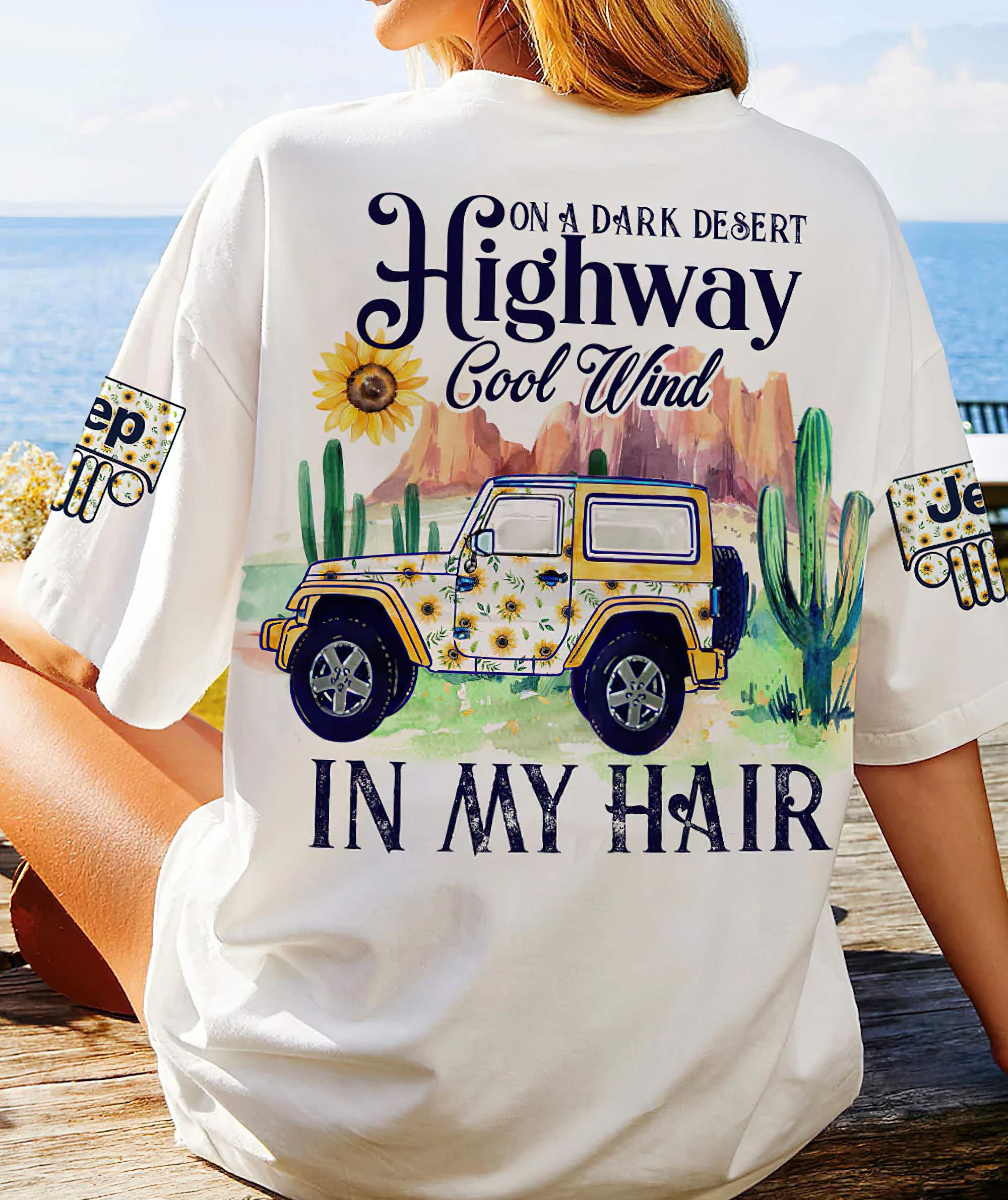 on-a-dark-desert-highway-jeep-sunflower-all-over-print-t-shirt