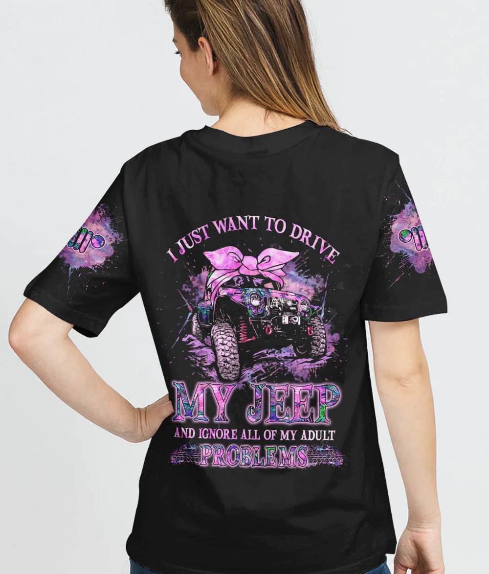 i-just-want-to-drive-my-jeep-floral-t-shirt