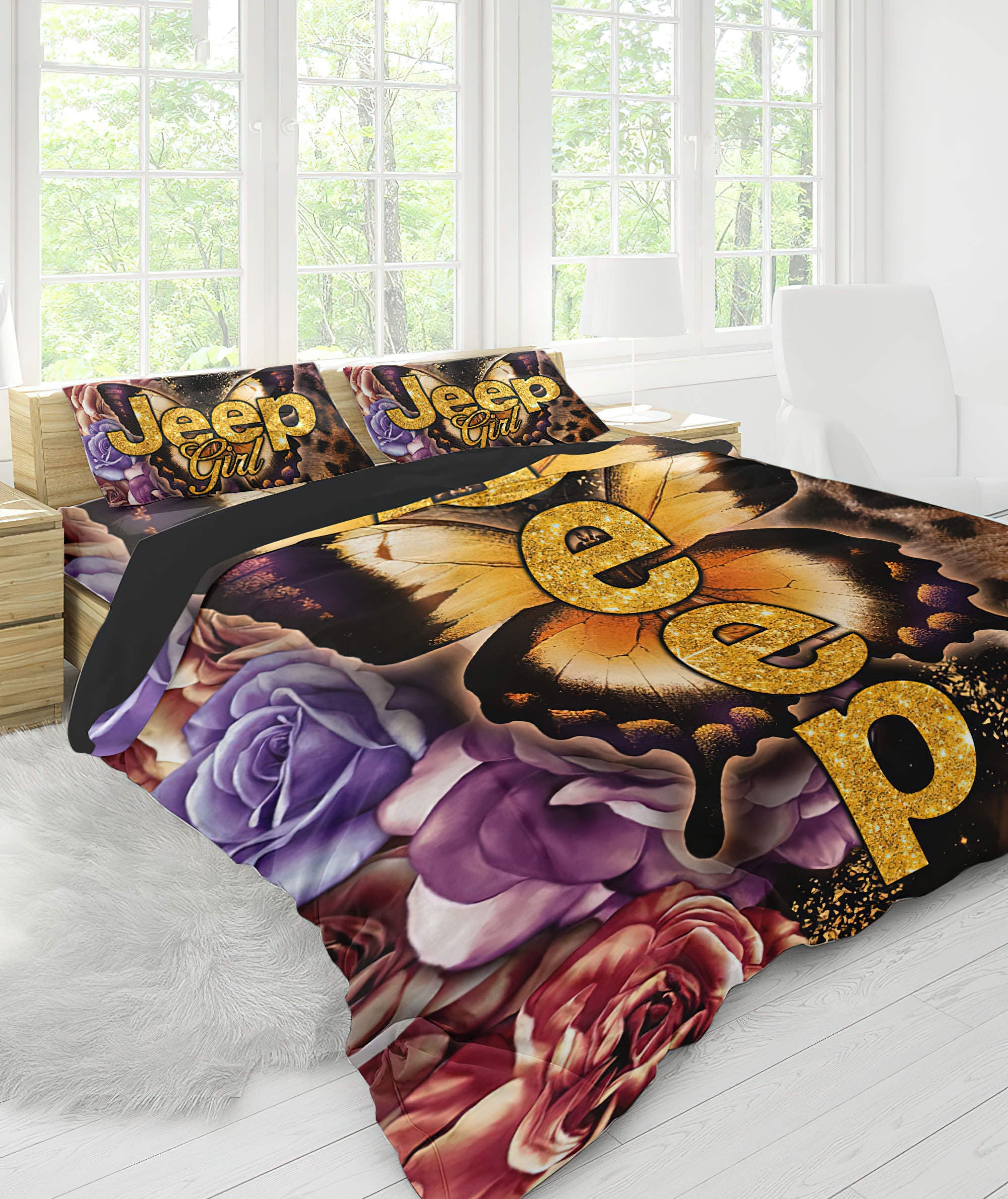 jeep-leopard-flower-bedding-set