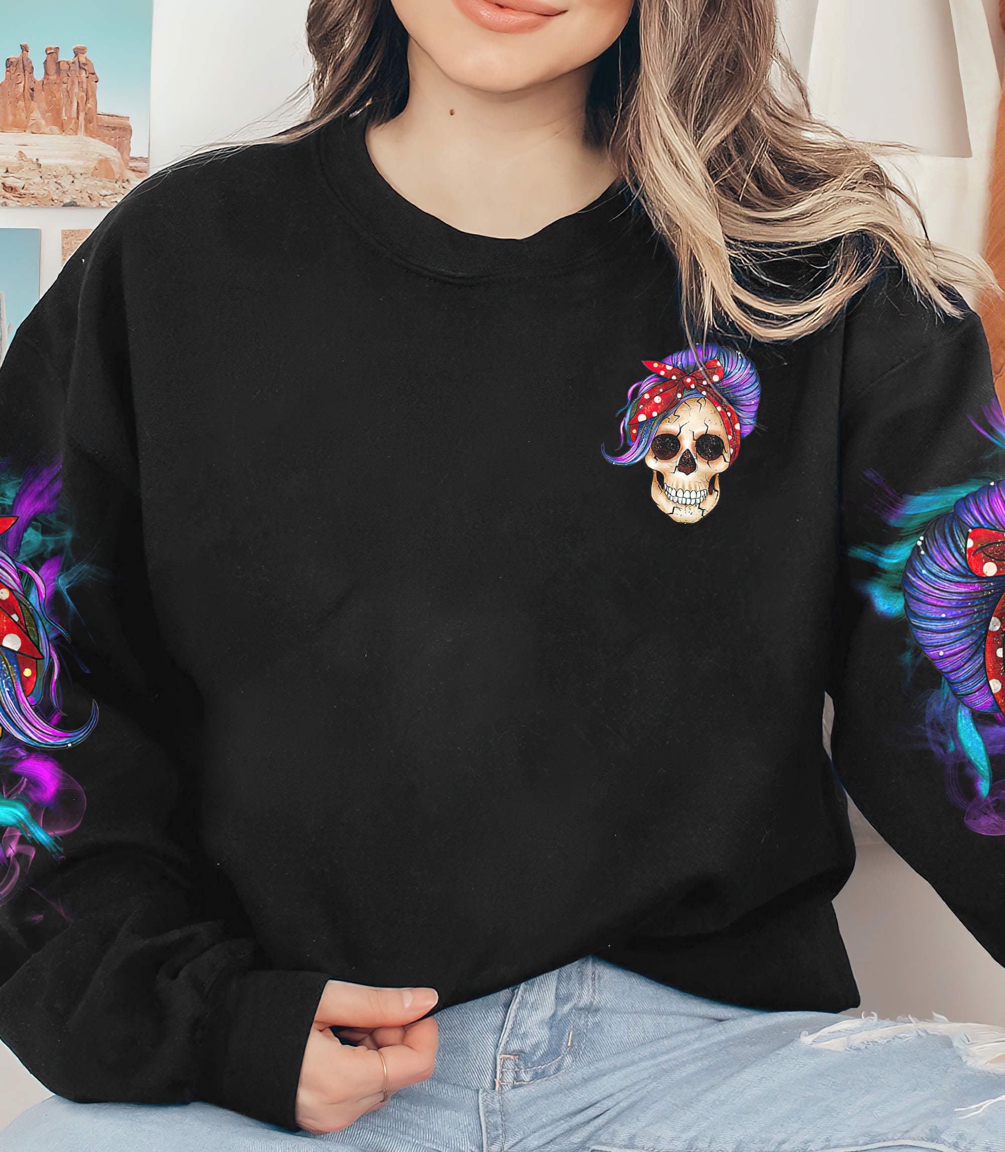 warning-kinda-crazy-messy-bun-skull-all-over-print-sweatshirt