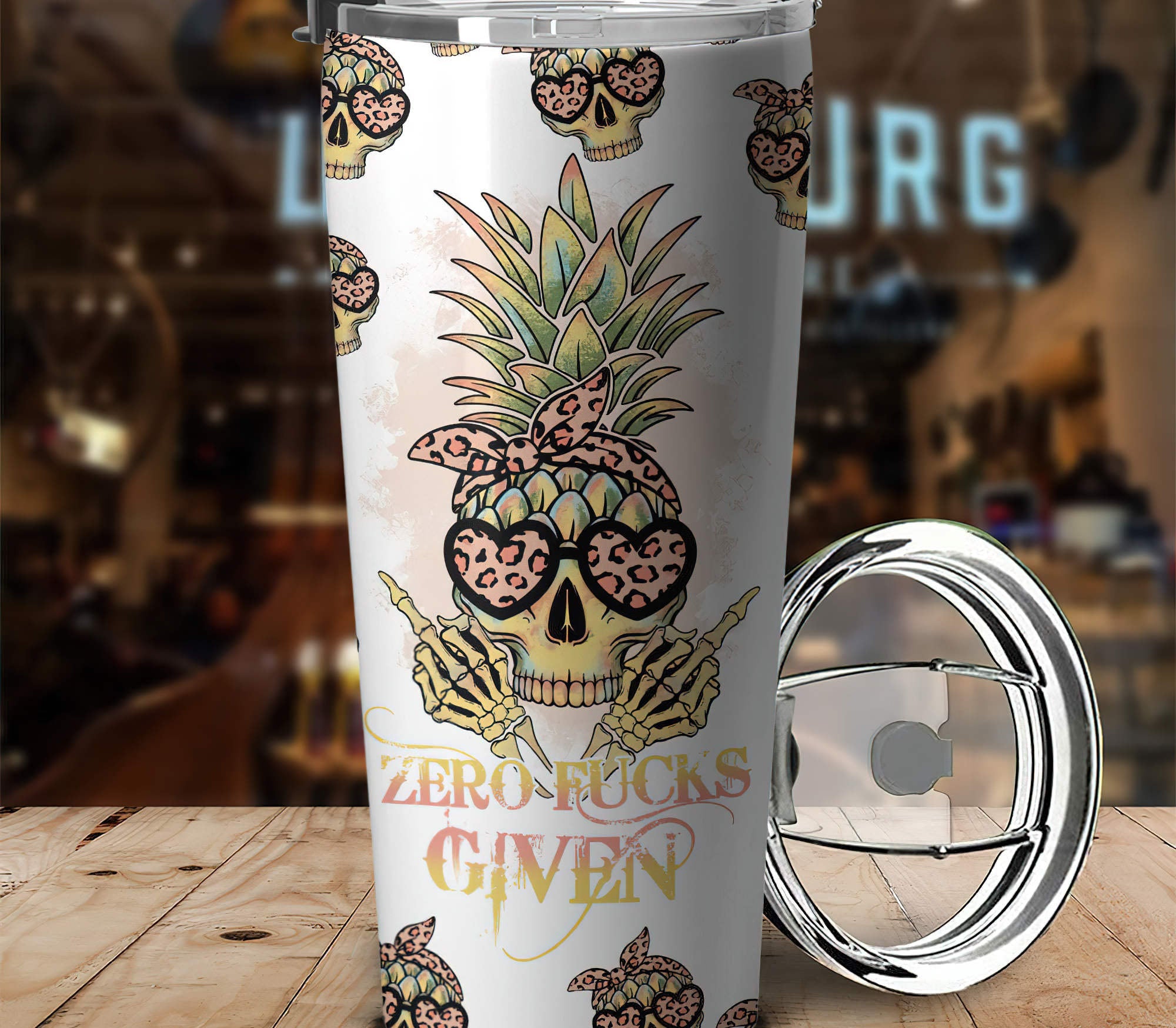 Personalized Zero Fcks Given Skull Tumbler 1 Tumbler