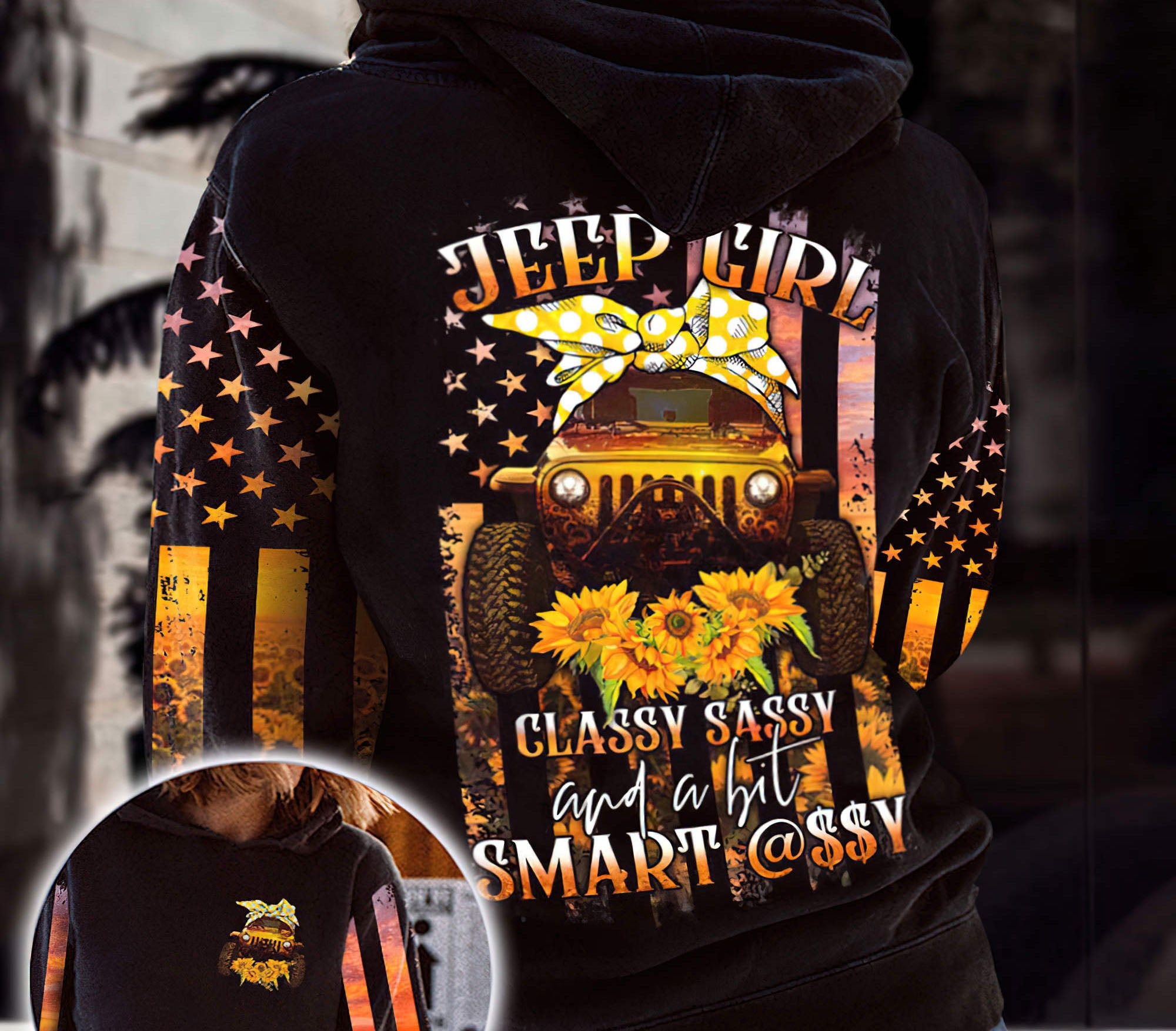 jeep-girl-sunflower-classy-hoodie