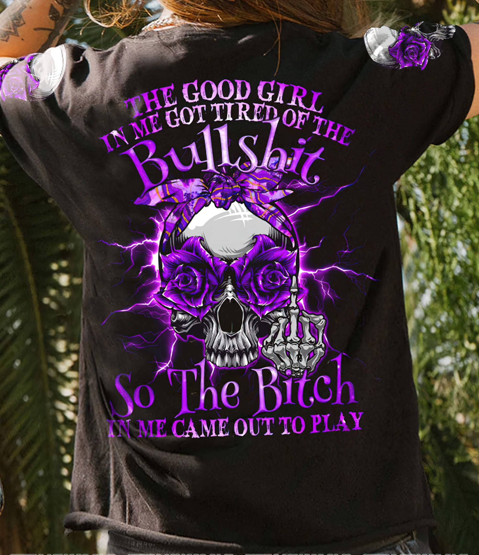 the-good-girl-in-me-purple-rose-skull-thunder-all-over-print-t-shirt