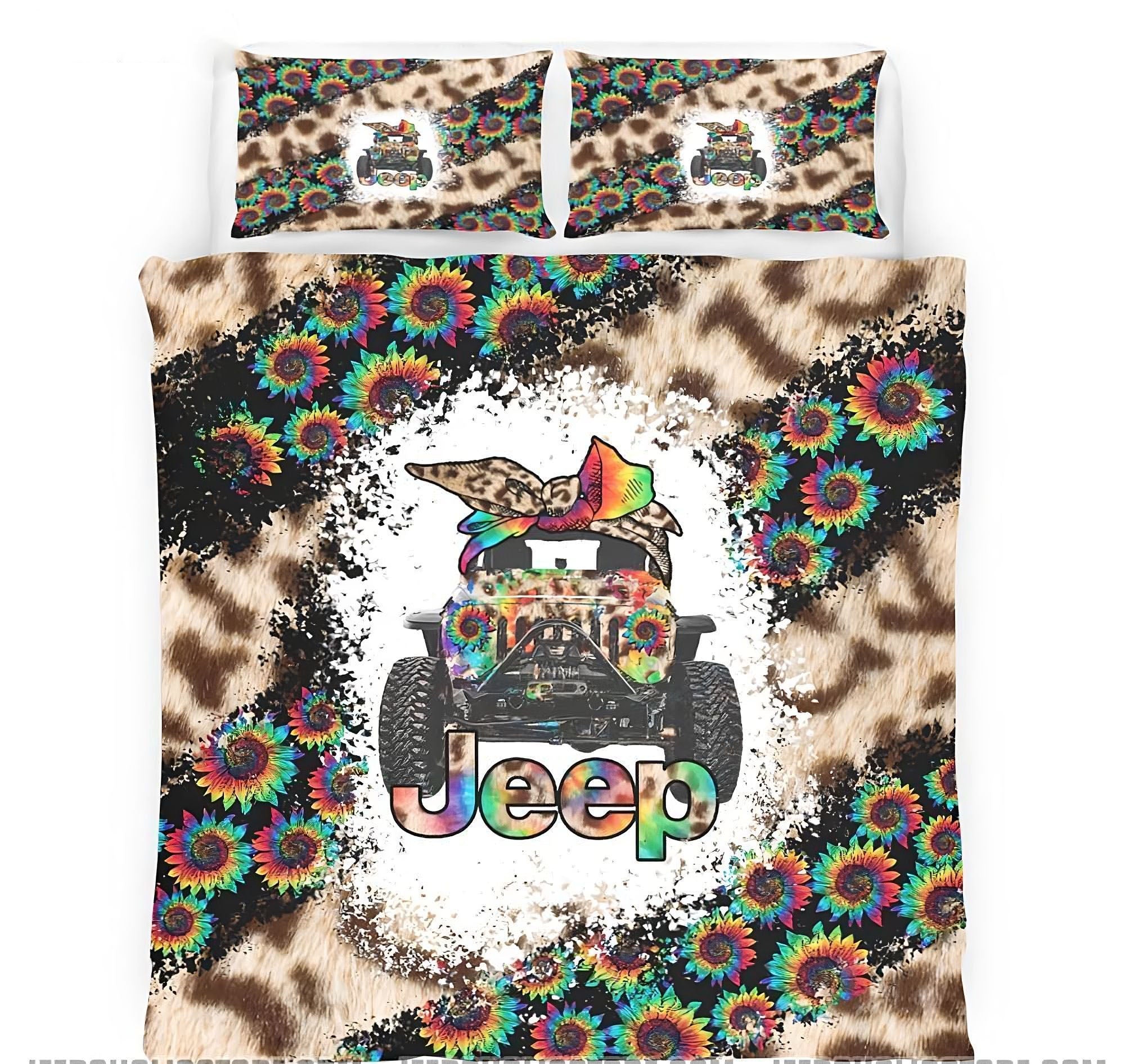 jeep-sunflower-leopard-bedding-set