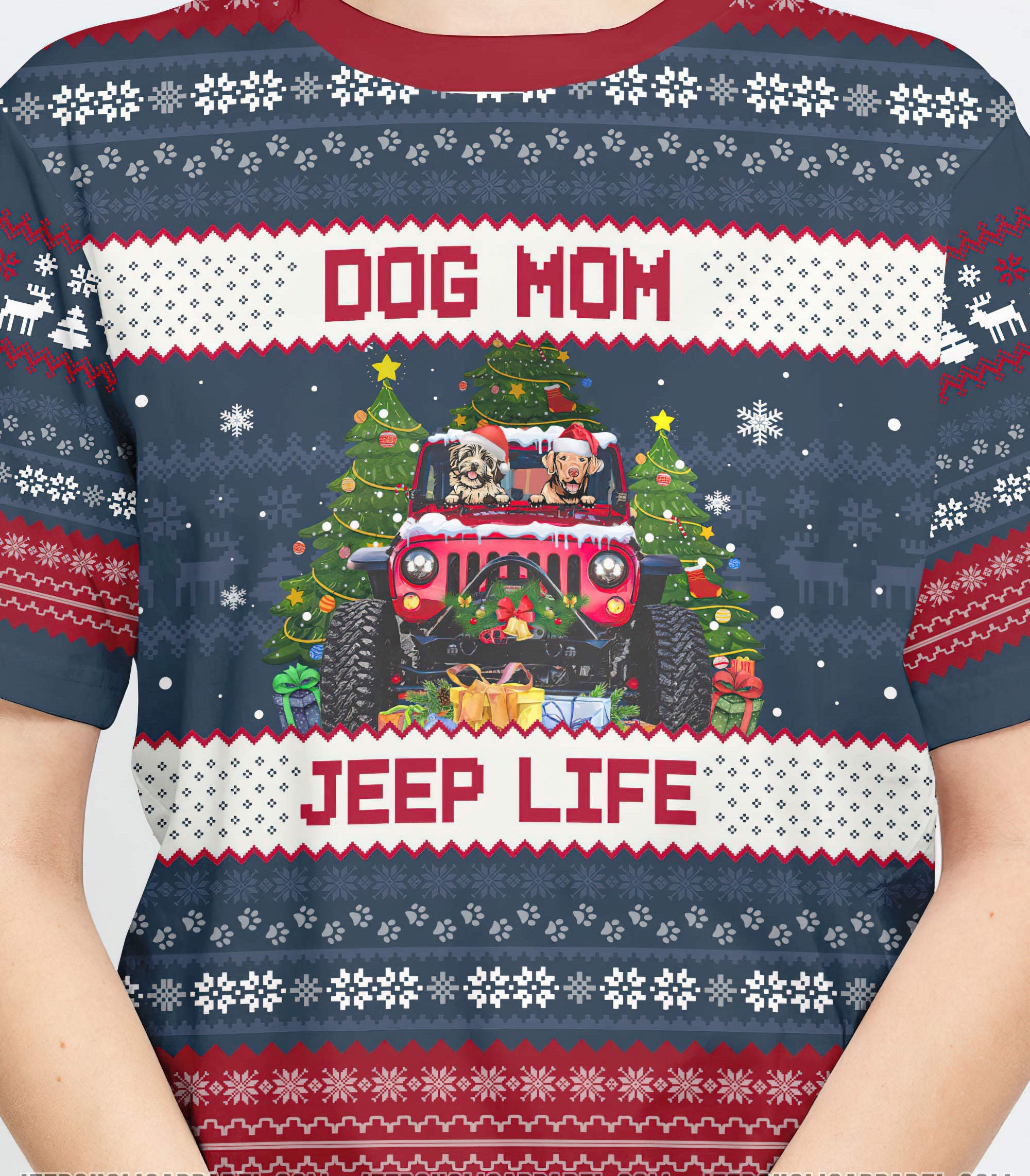 dog-mom-jeep-life-christmas-t-shirt