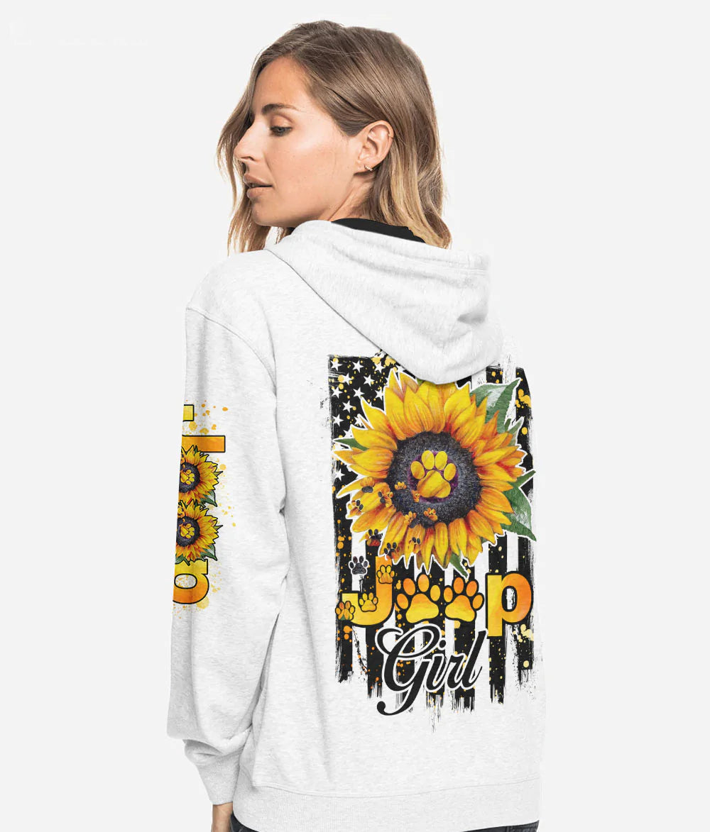 jeep-girl-sunflower-dog-paw-hoodie