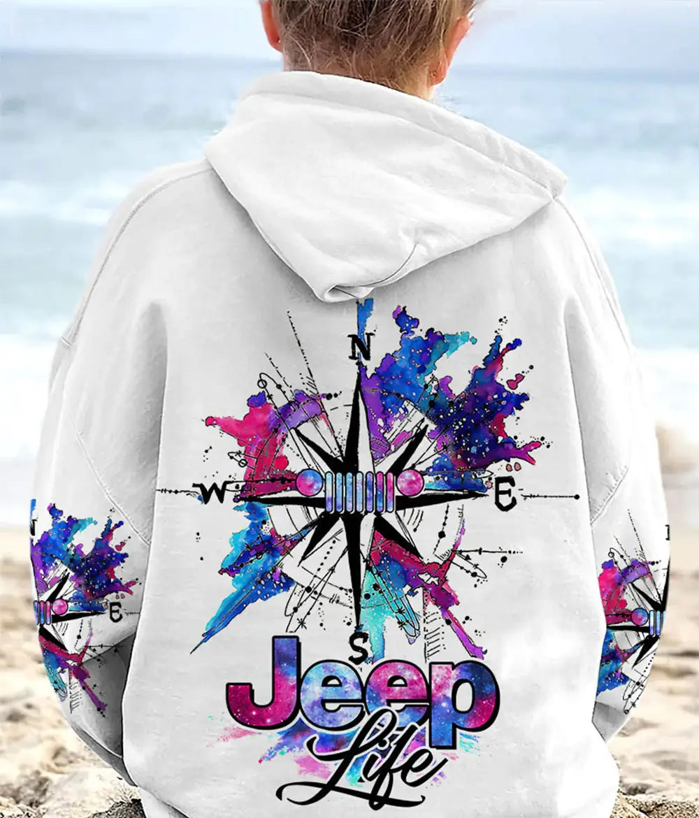 jeep-life-watercolor-compass-hoodie