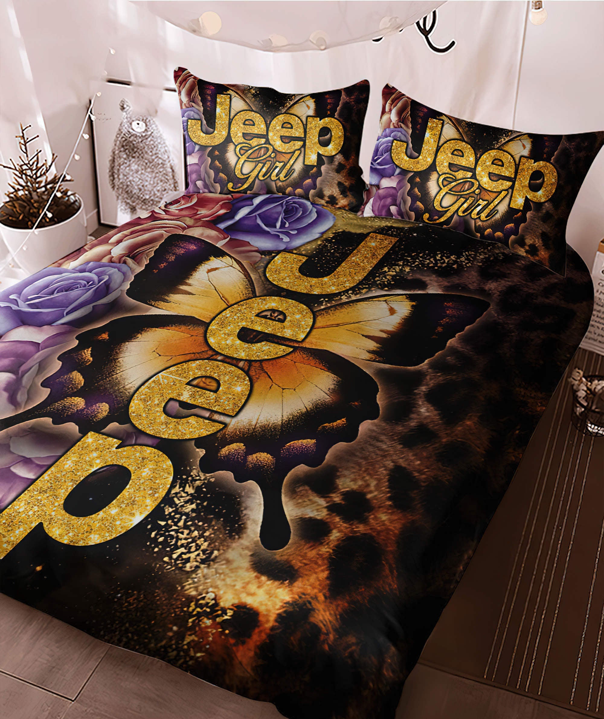 jeep-leopard-flower-bedding-set