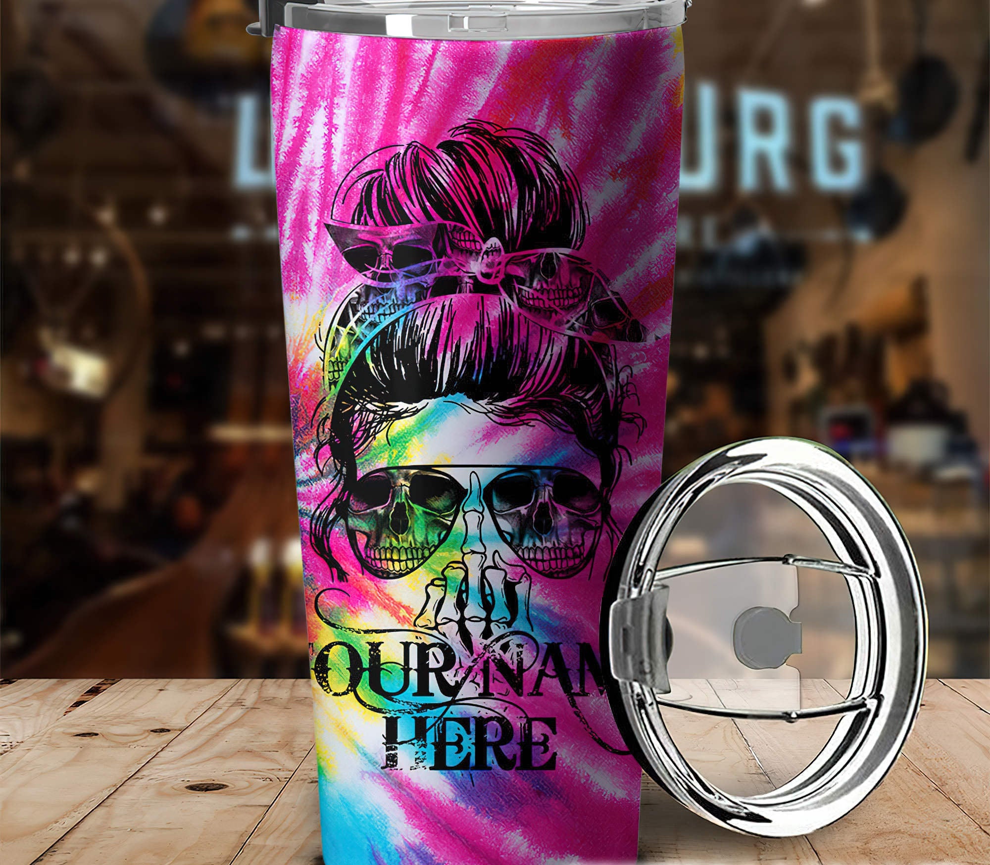 Personalized Zero F Given Skull Tie Dye Tumbler Tumbler