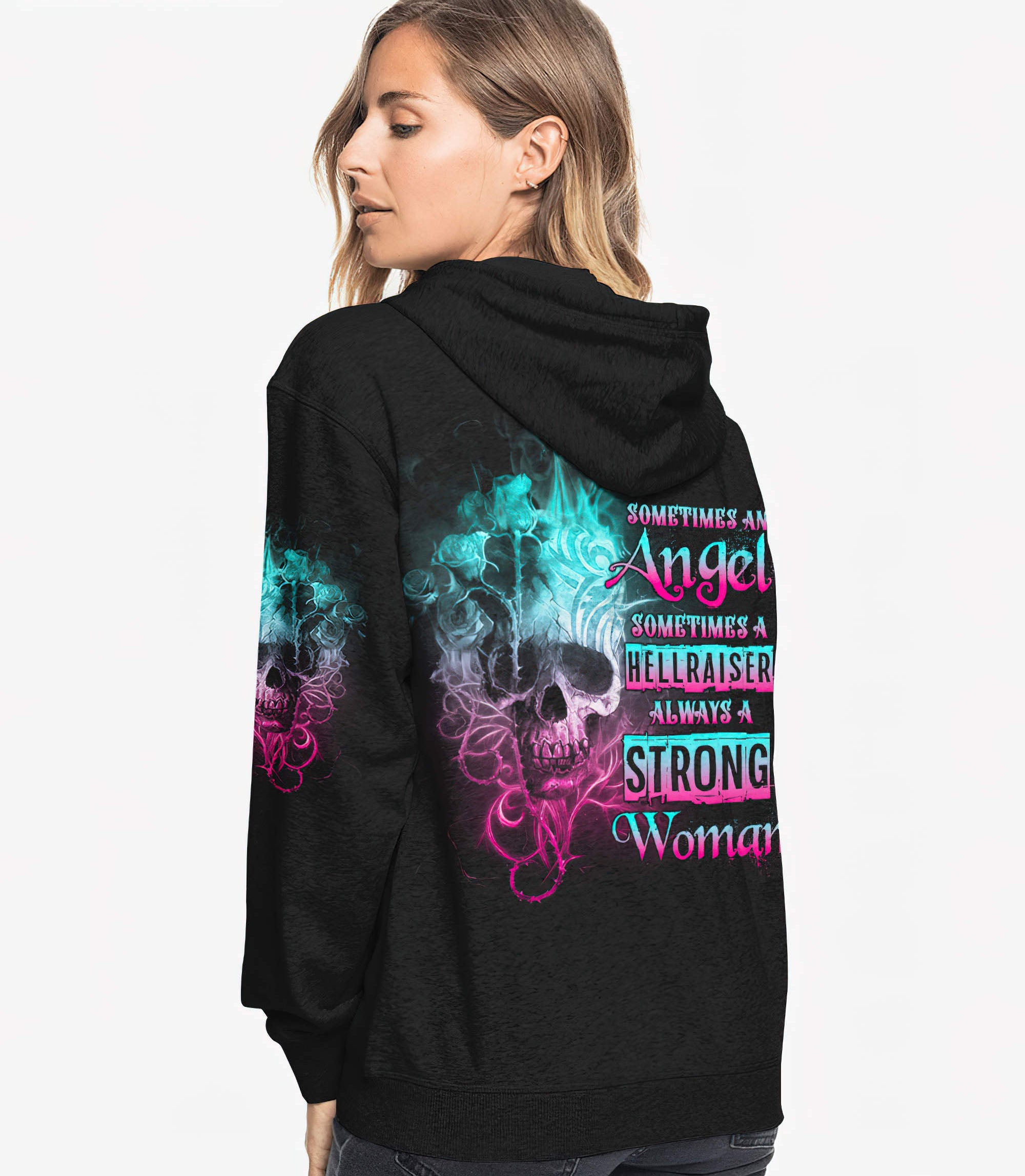 strong-woman-fire-skull-rose-tattoo-all-over-print-hoodie