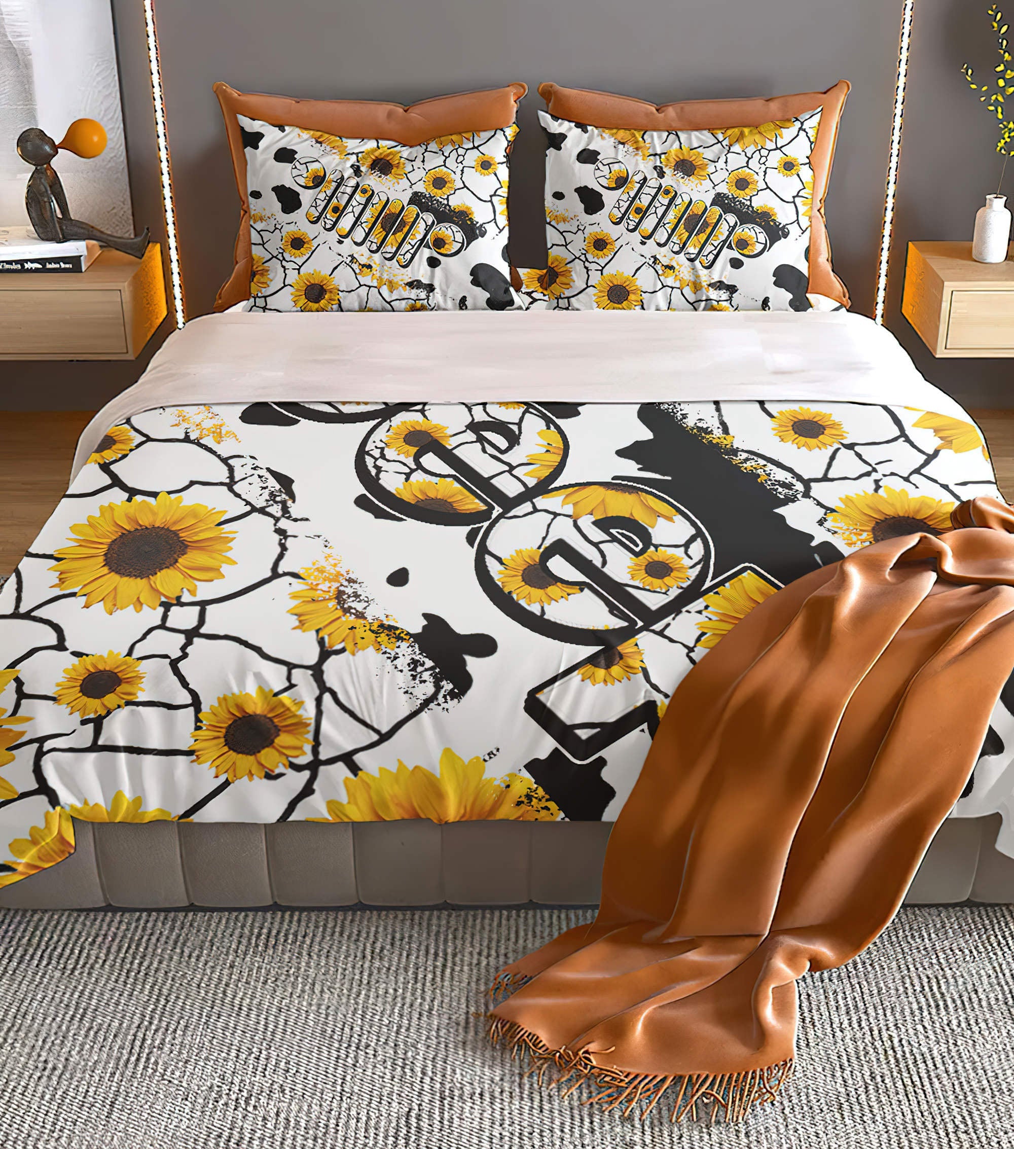 jeep-sunflower-cowhide-bedding-set