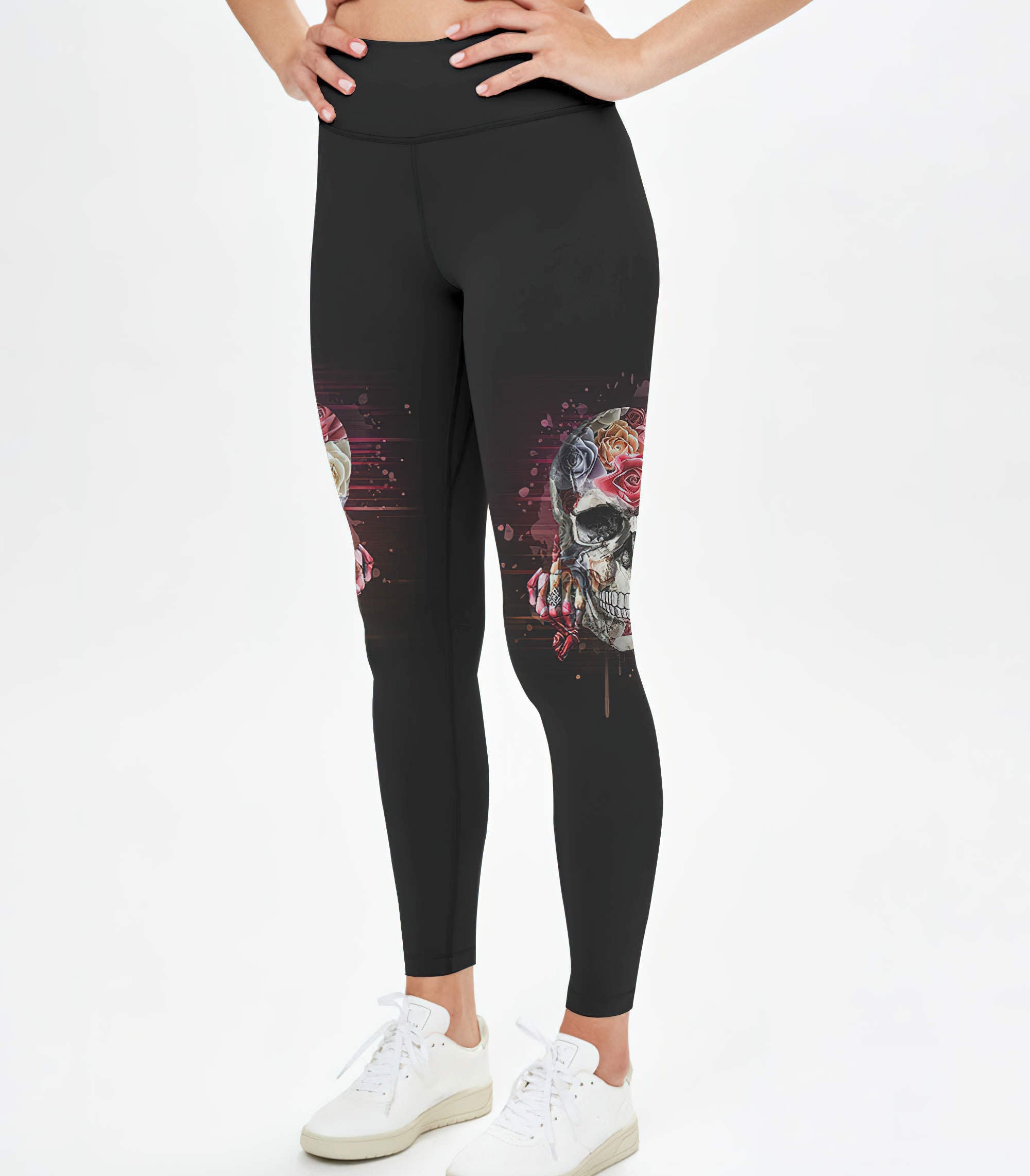 i-dont-have-an-attitude-flower-skull-all-over-print-leggings