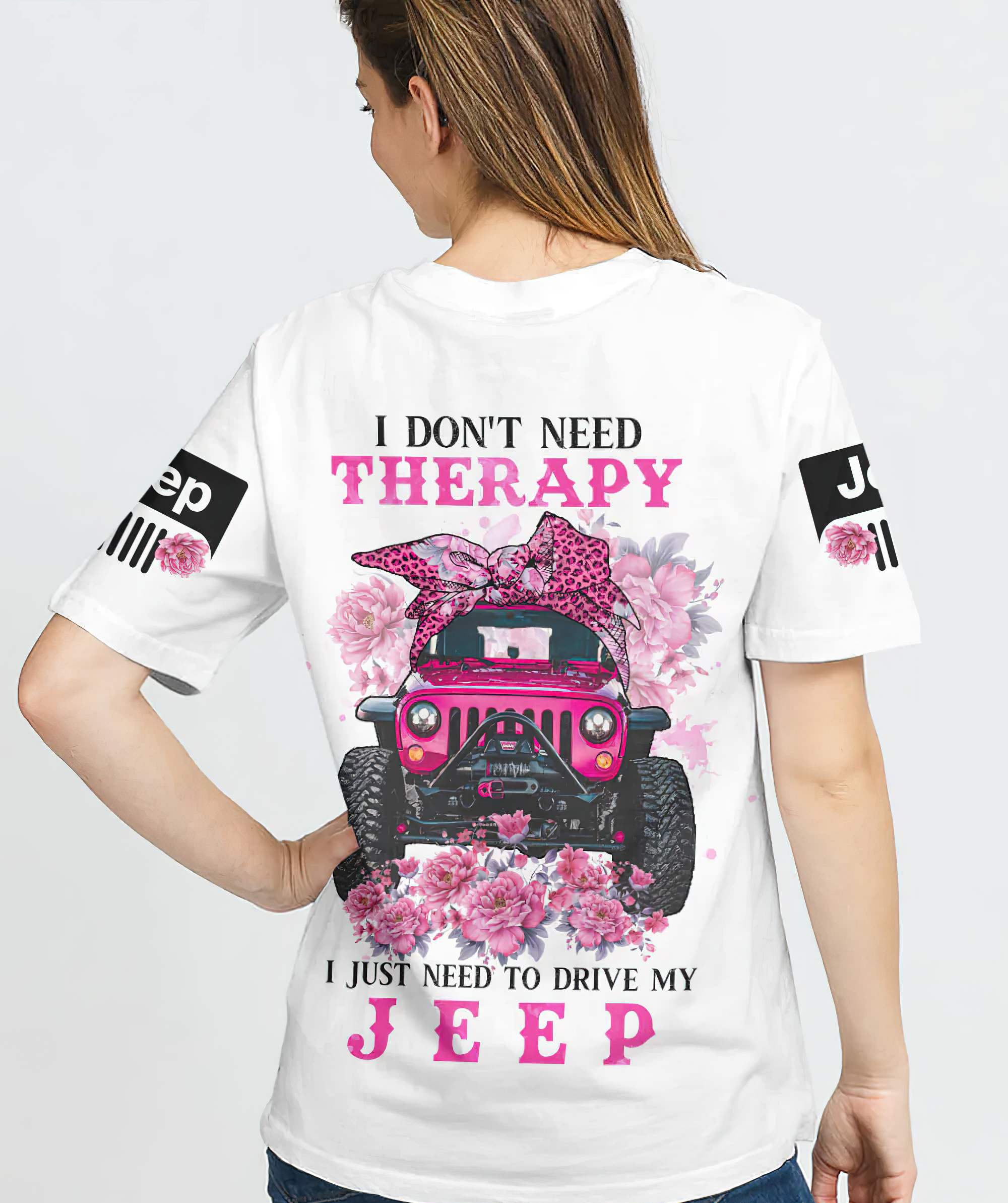 i-dont-need-therapy-floral-jeep-t-shirt