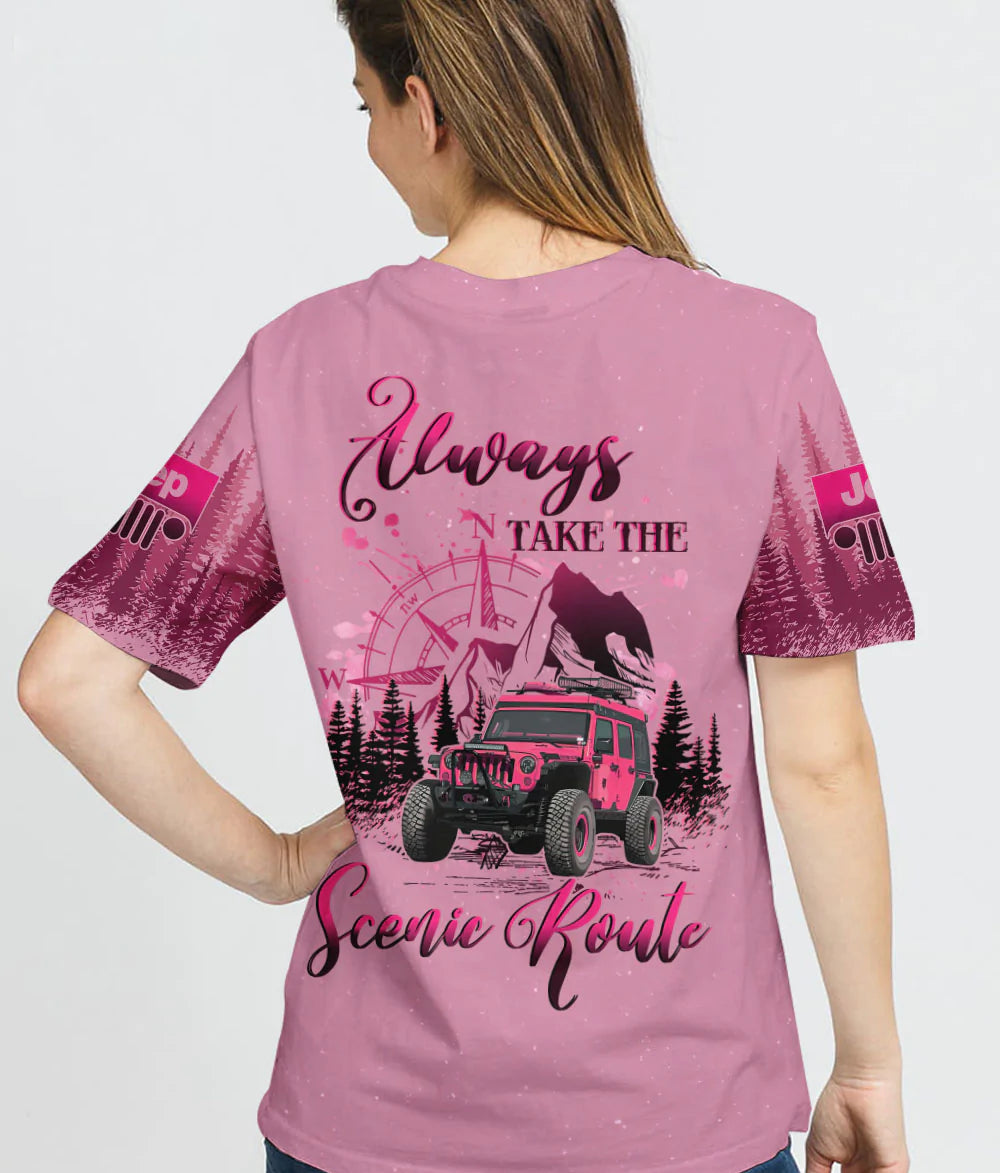 the-scenic-route-compass-jeep-t-shirt