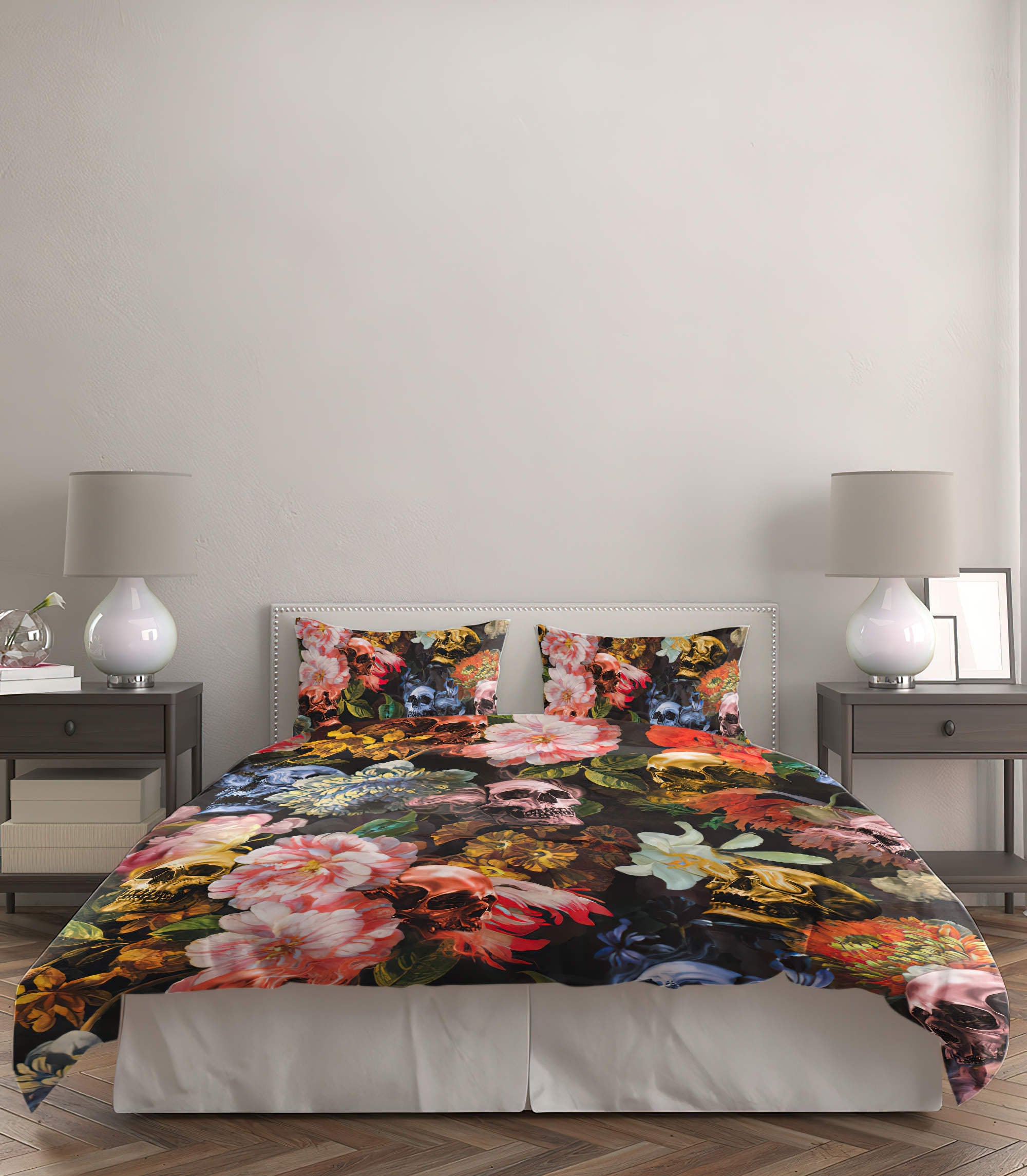 midnight-flowers-skull-bedding-set-bedding-set