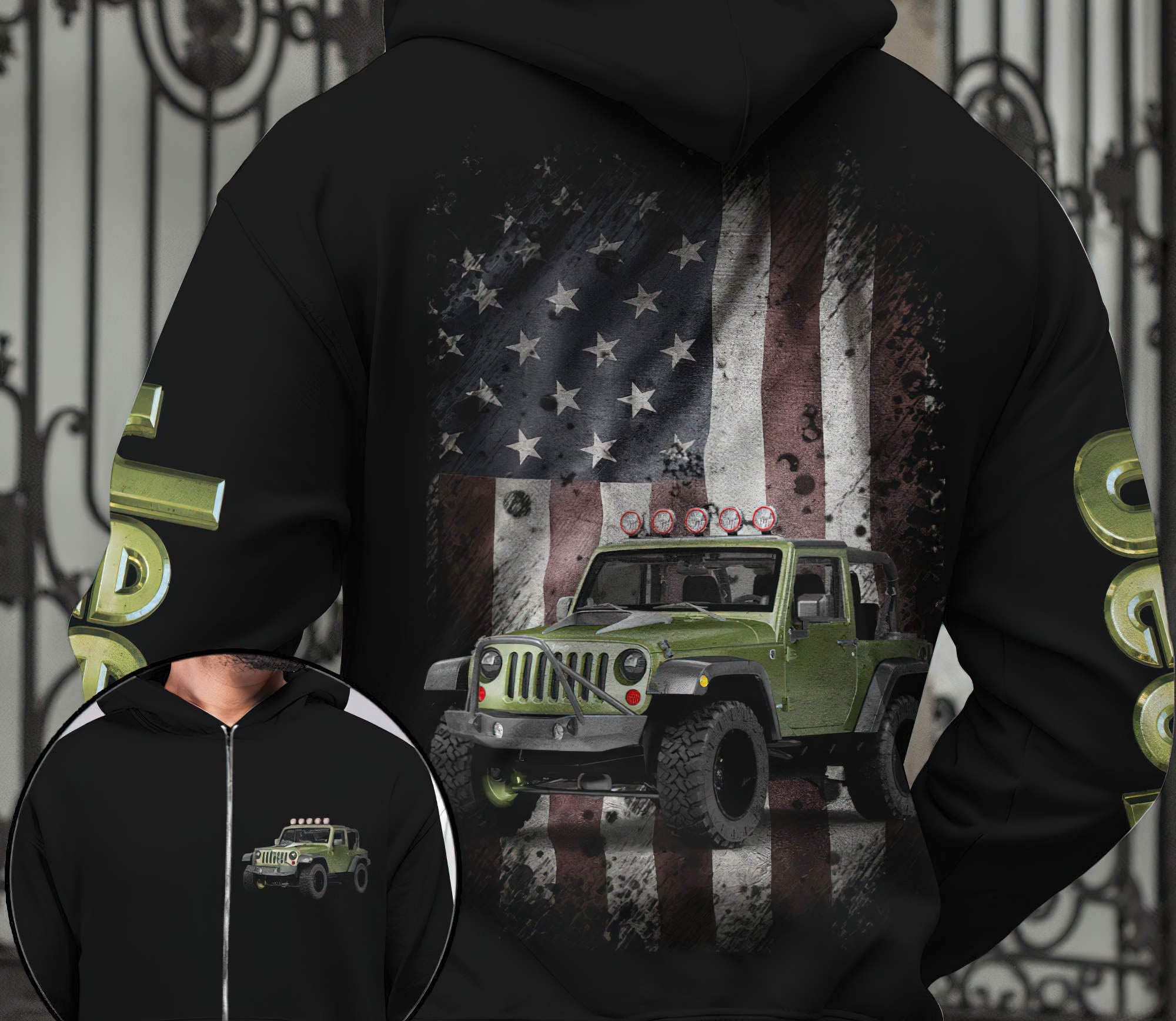 personalized-american-flag-jeep-hoodie