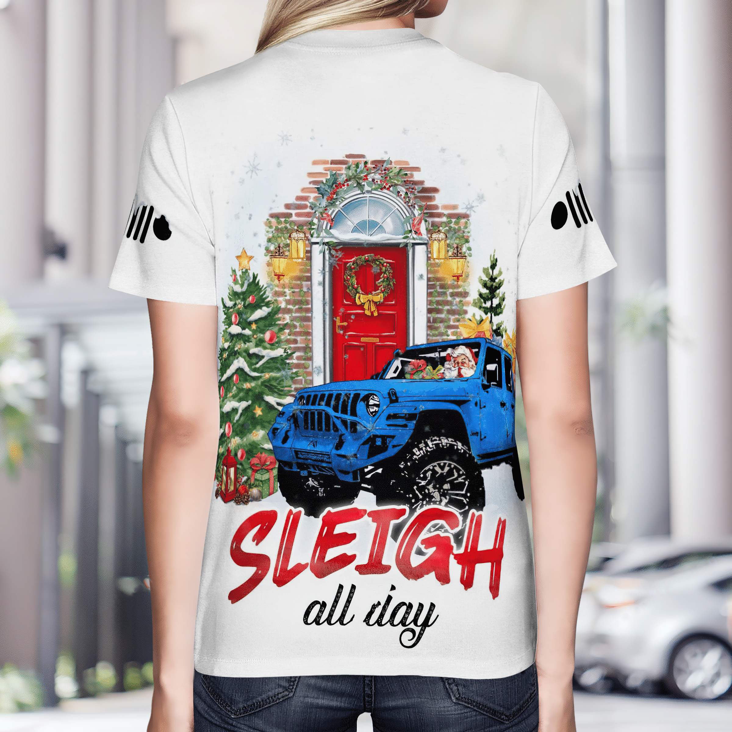 sleigh-jeep-christmas-1-t-shirt