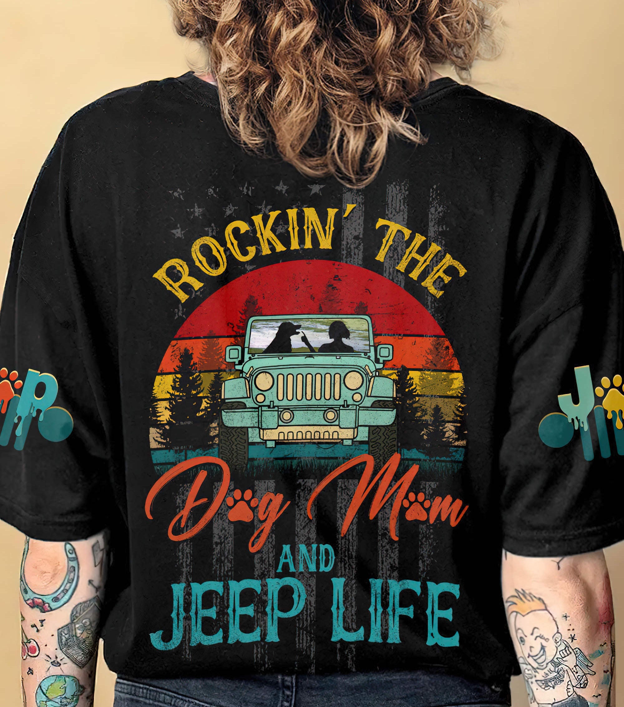 rockin-the-dog-mom-and-jeep-life-retro-t-shirt