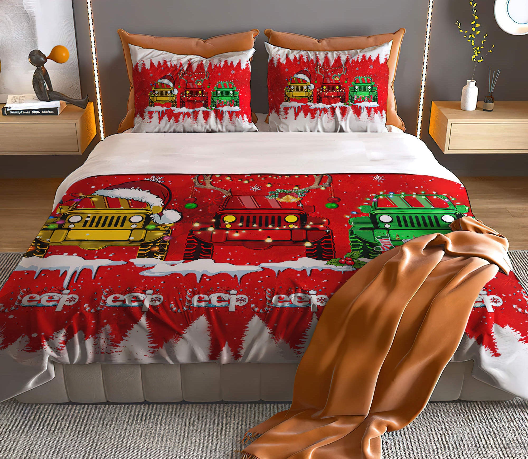 3-jeeps-christmas-bedding-set