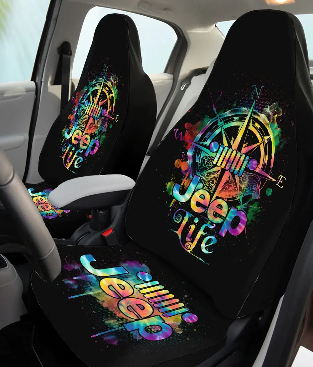 jeep-life-compass-beach-tie-dye-car-seat-cover