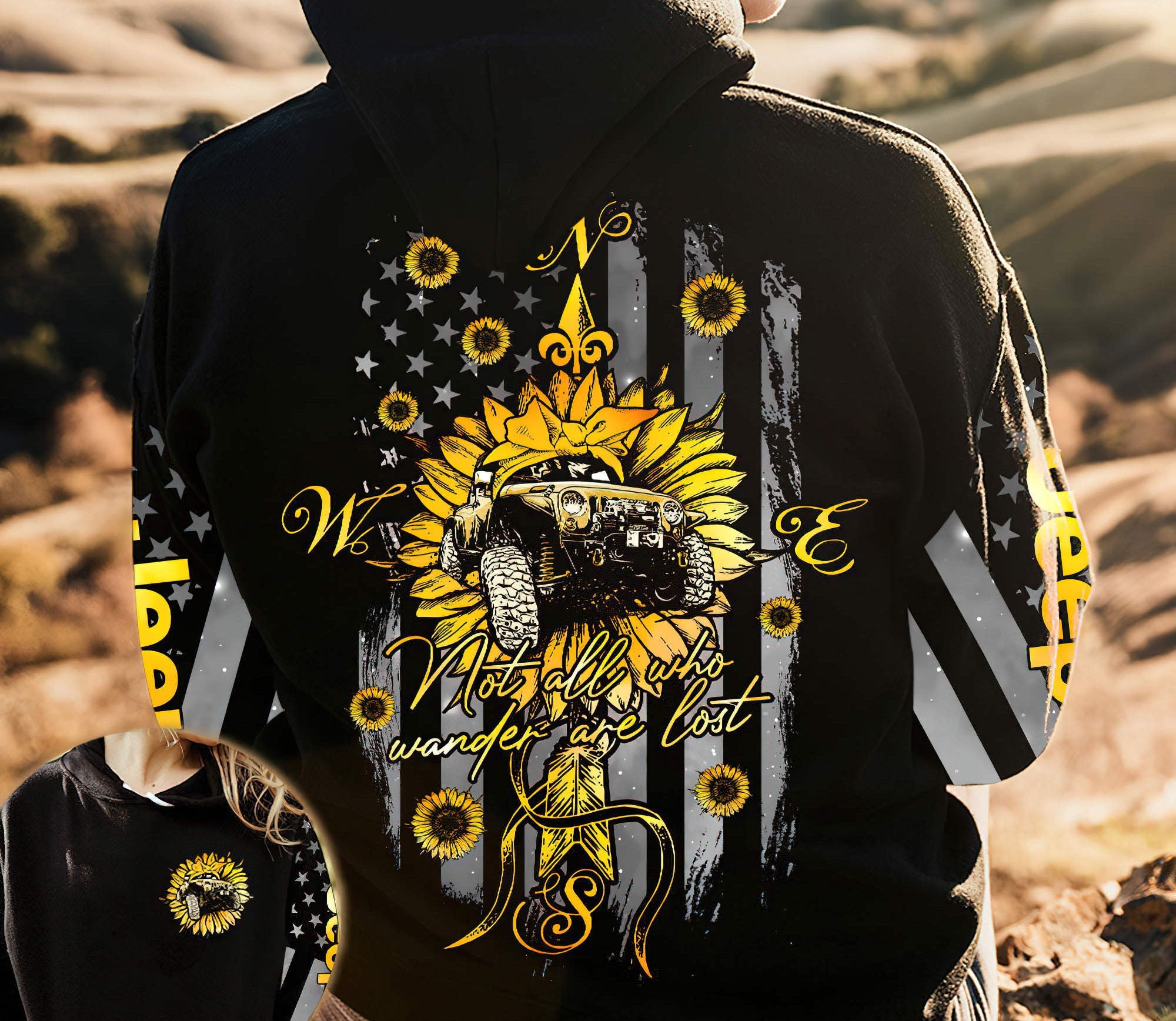 not-all-who-wander-sunflower-jeep-hoodie