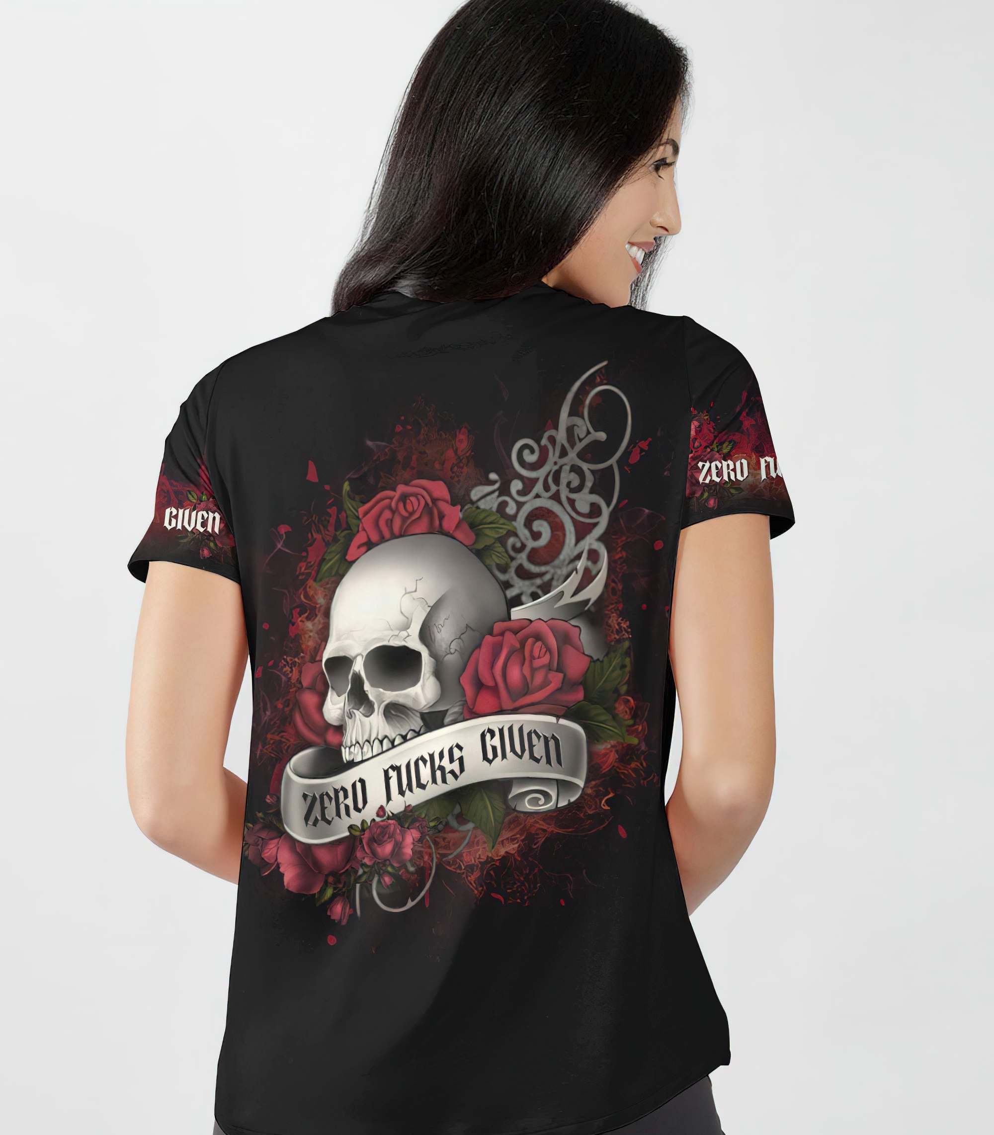 zero-fcks-given-skull-rose-all-over-print-women-v-neck-t-shirt