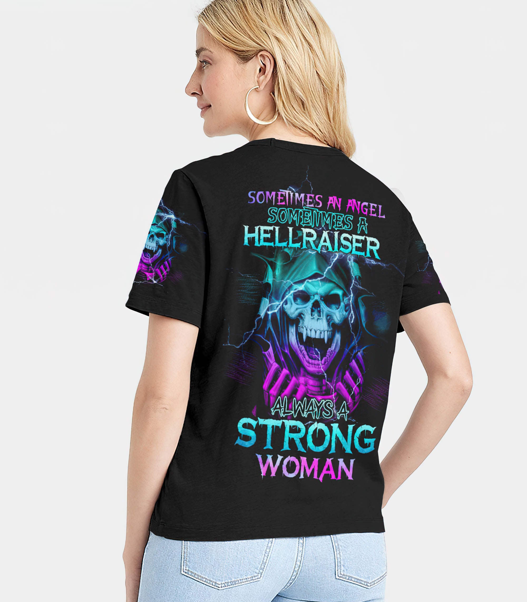 always-a-strong-woman-vampire-skull-all-over-print-women-v-neck-t-shirt