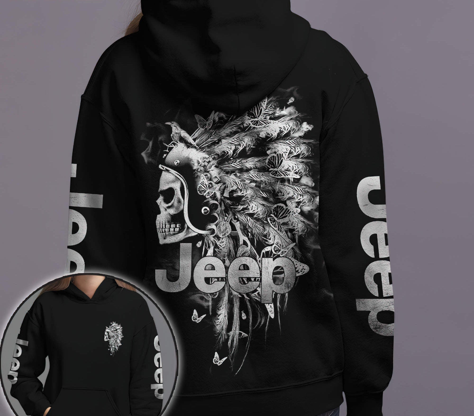 jeep-skull-native-american-hoodie