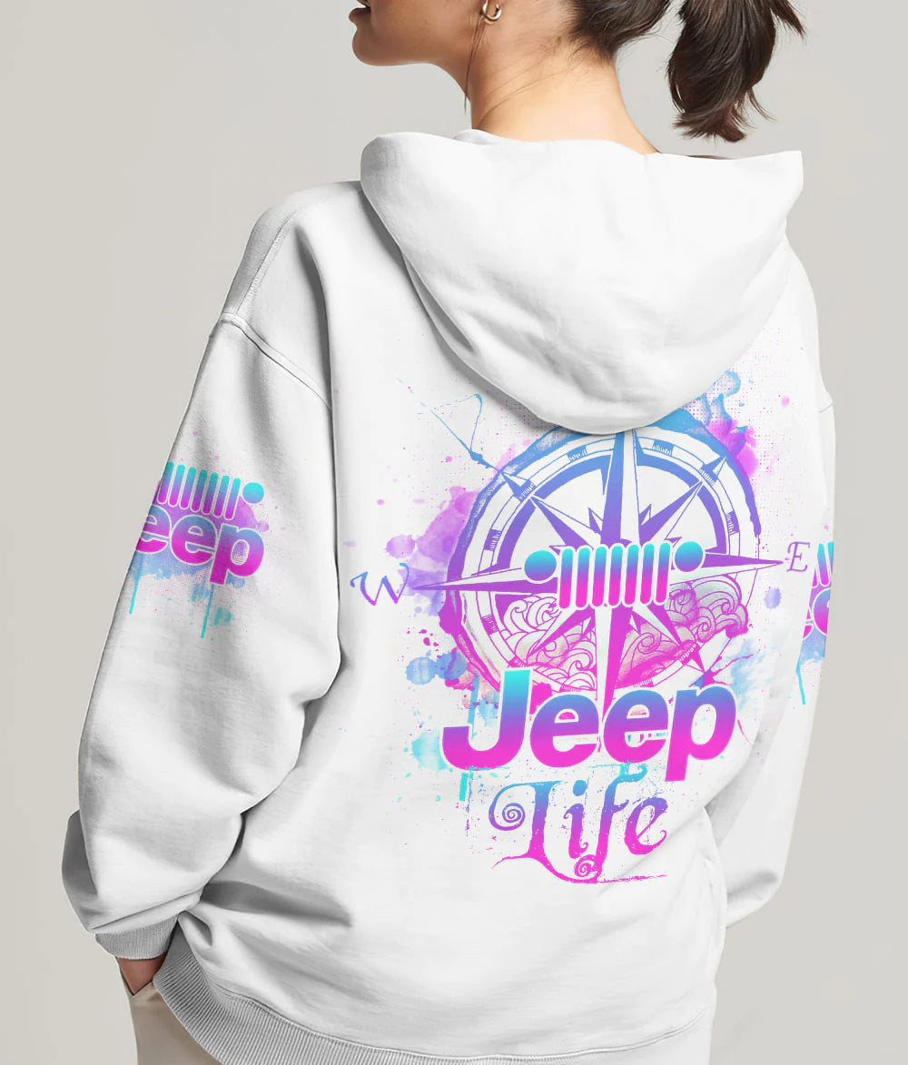 jeep-life-compass-purple-teal-hoodie