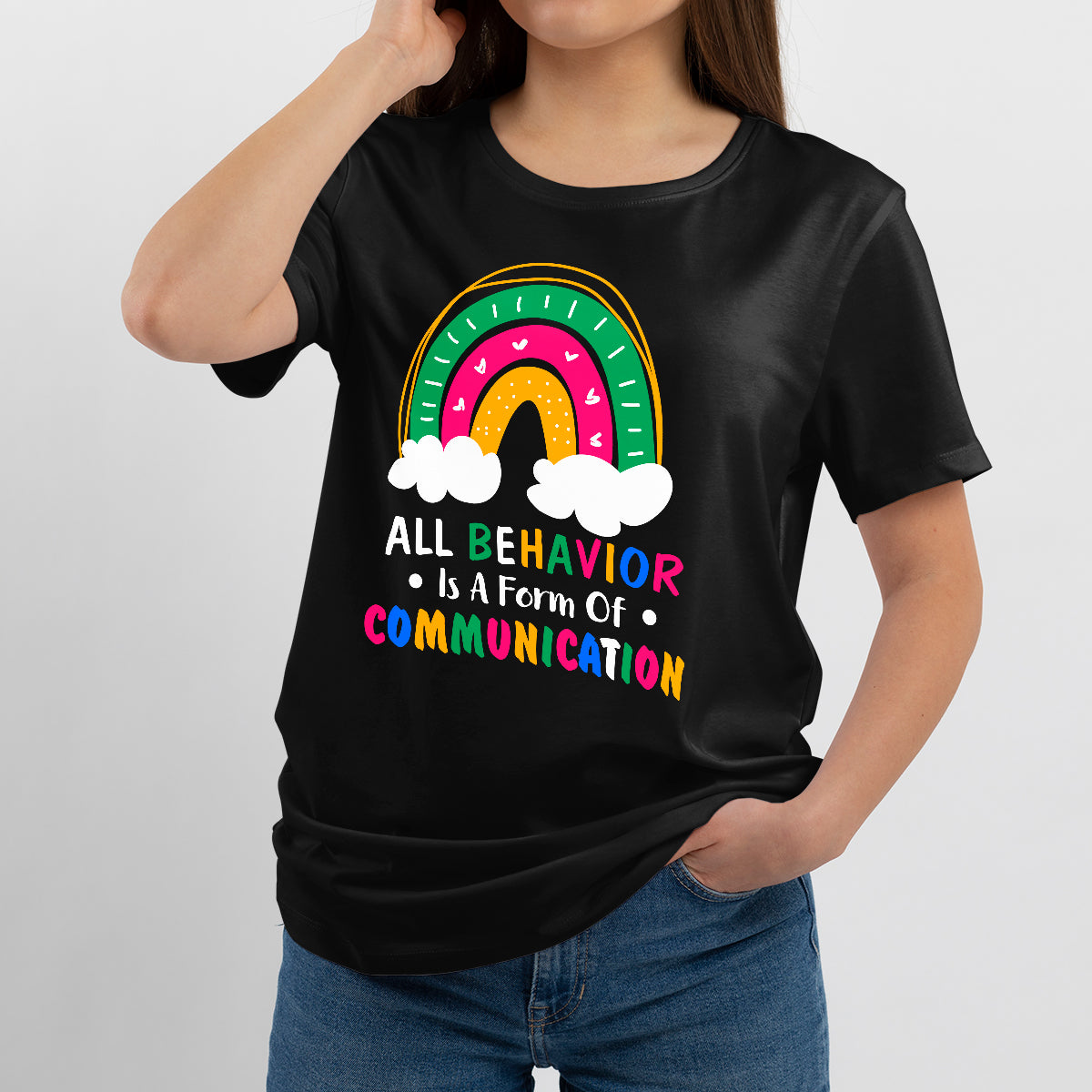 all-behavior-is-a-form-of-communication-aba-therapy-awareness-t-shirt