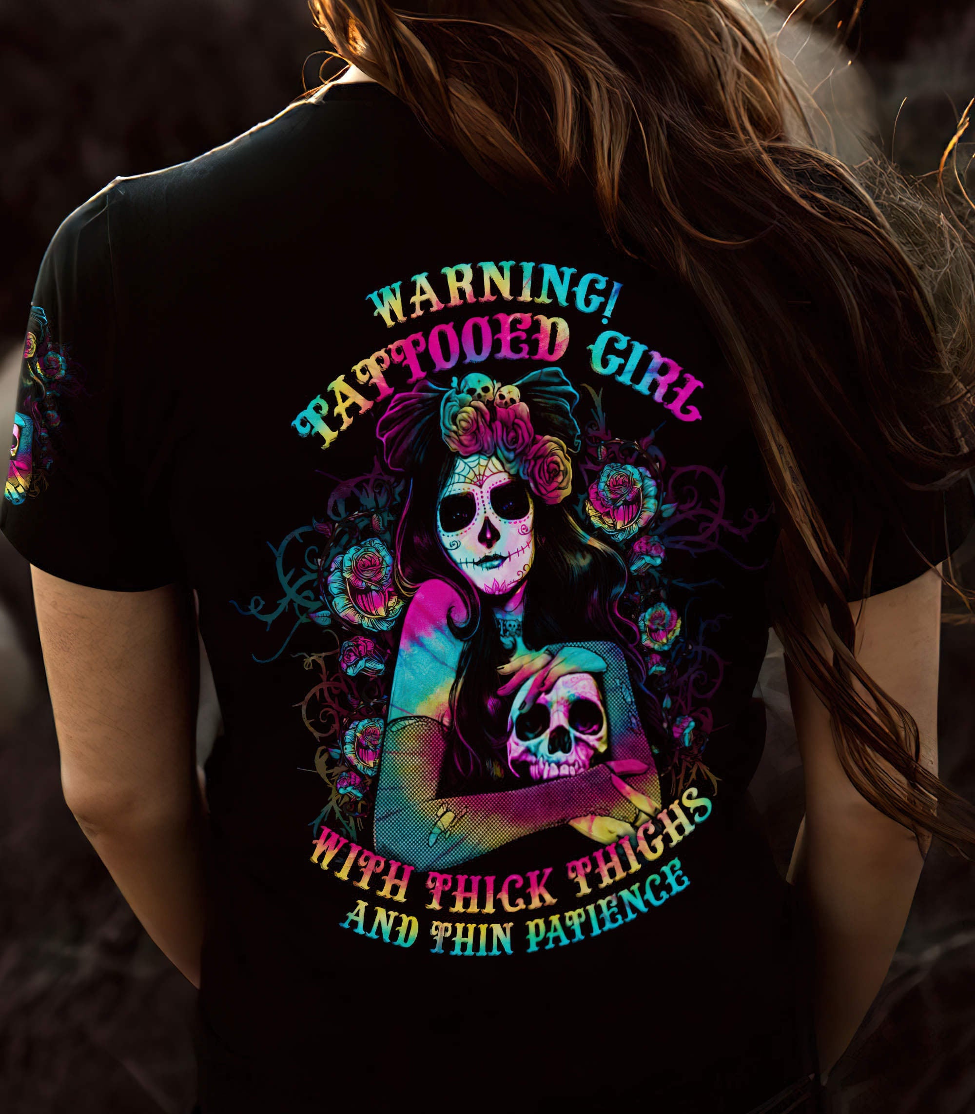 thick-thighs-and-thin-patience-sugar-skull-all-over-print-women-v-neck-t-shirt