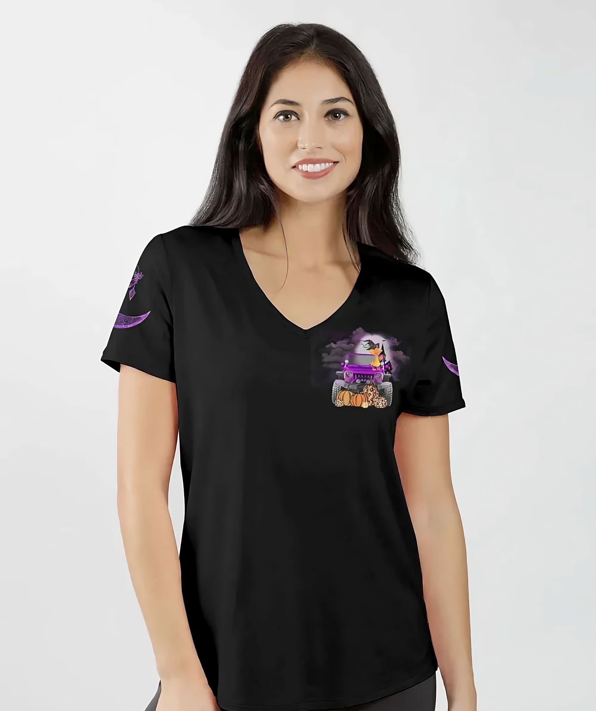 aint-nothing-but-a-jeep-thang-duck-halloween-all-over-print-women-v-neck-t-shirt