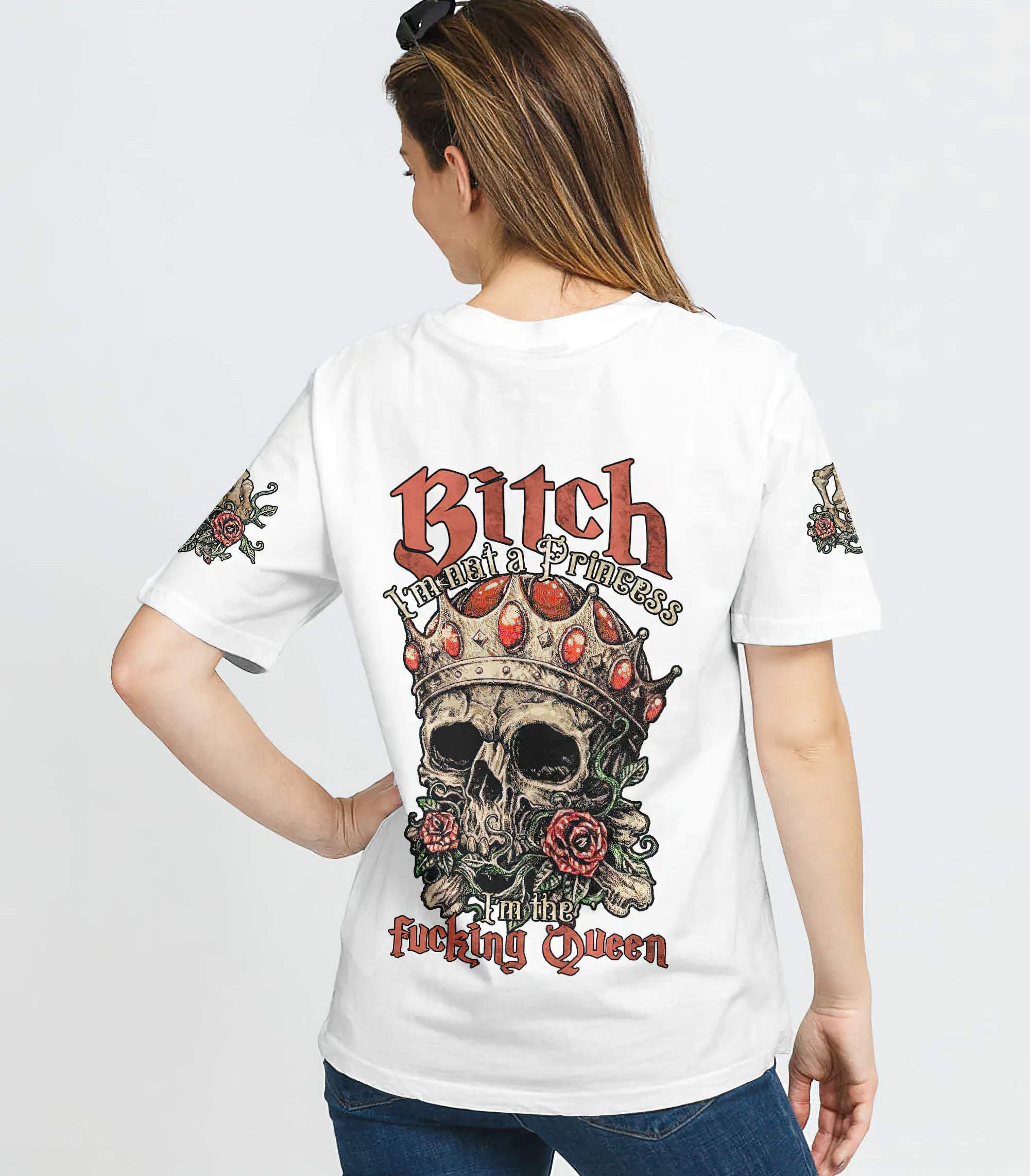 im-the-fking-queen-skull-rose-white-all-over-print-t-shirt