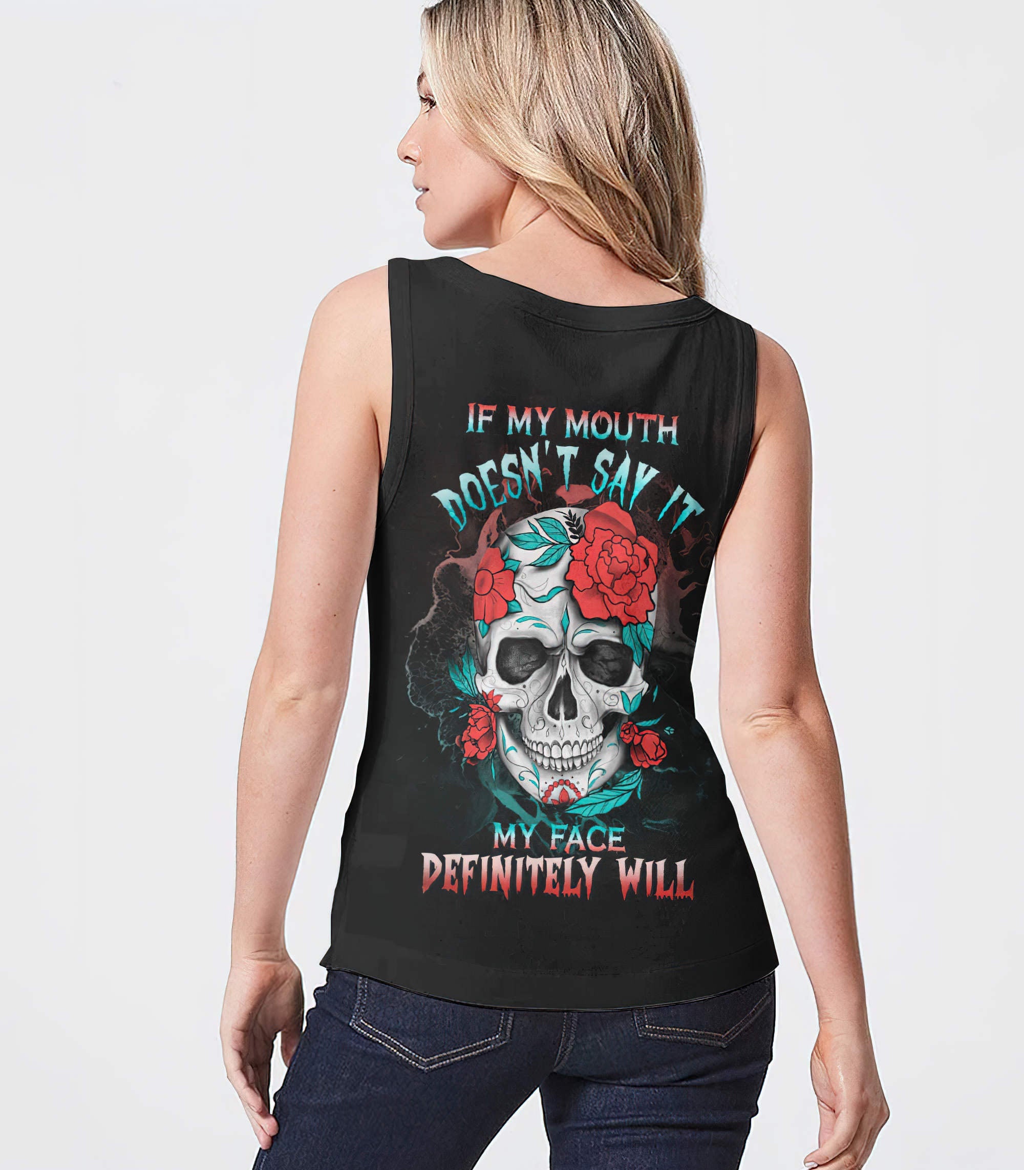 If My Mouth Doesn't Say It Skull All Over Print Tank Top