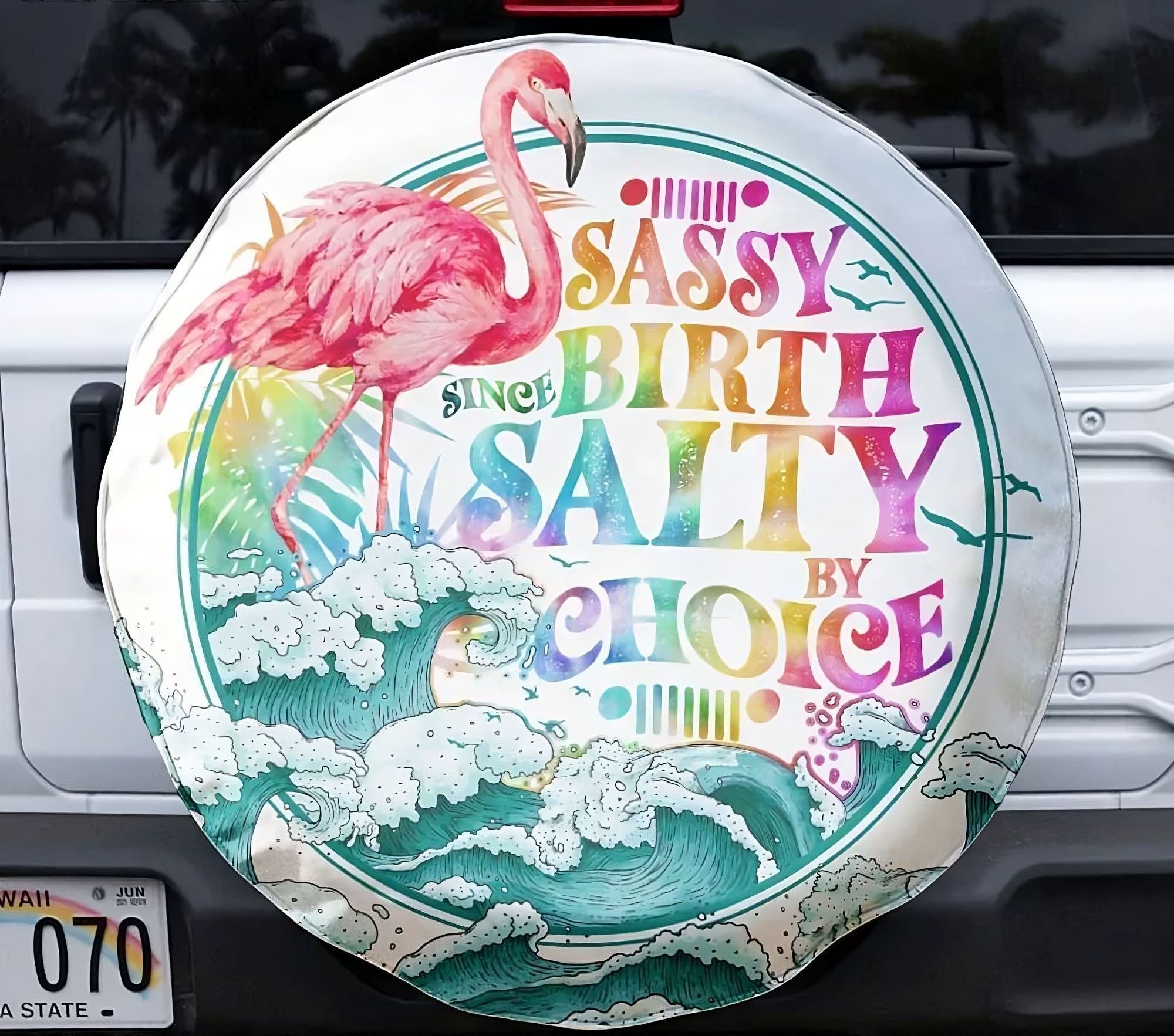 sassy-since-birth-flamingo-white-automotive-spare-tire-cover