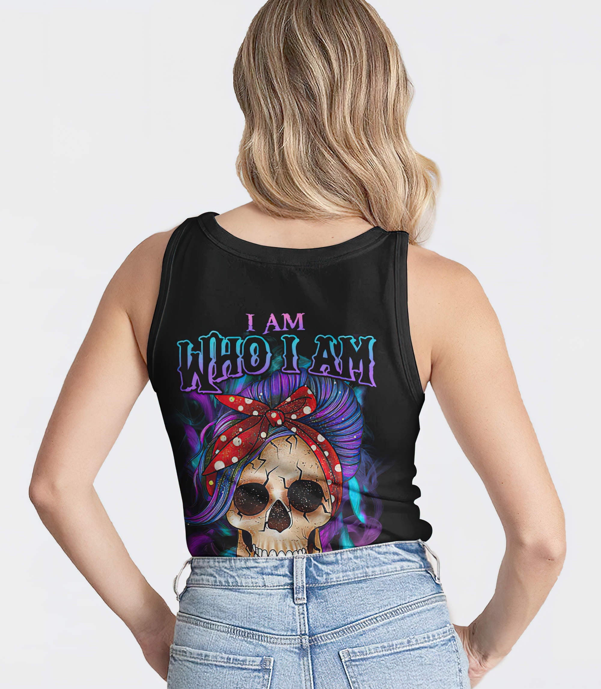 i-am-who-i-am-skull-messy-bun-all-over-print-tank-top