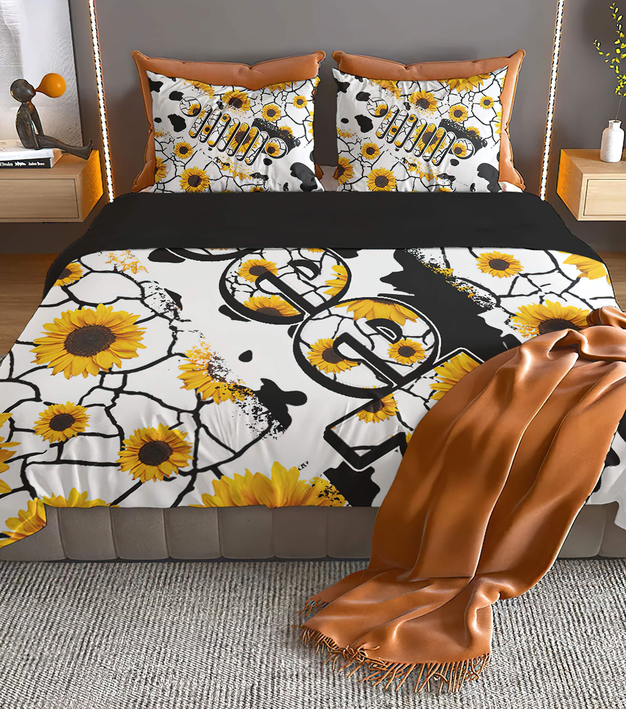 jeep-sunflower-cowhide-bedding-set