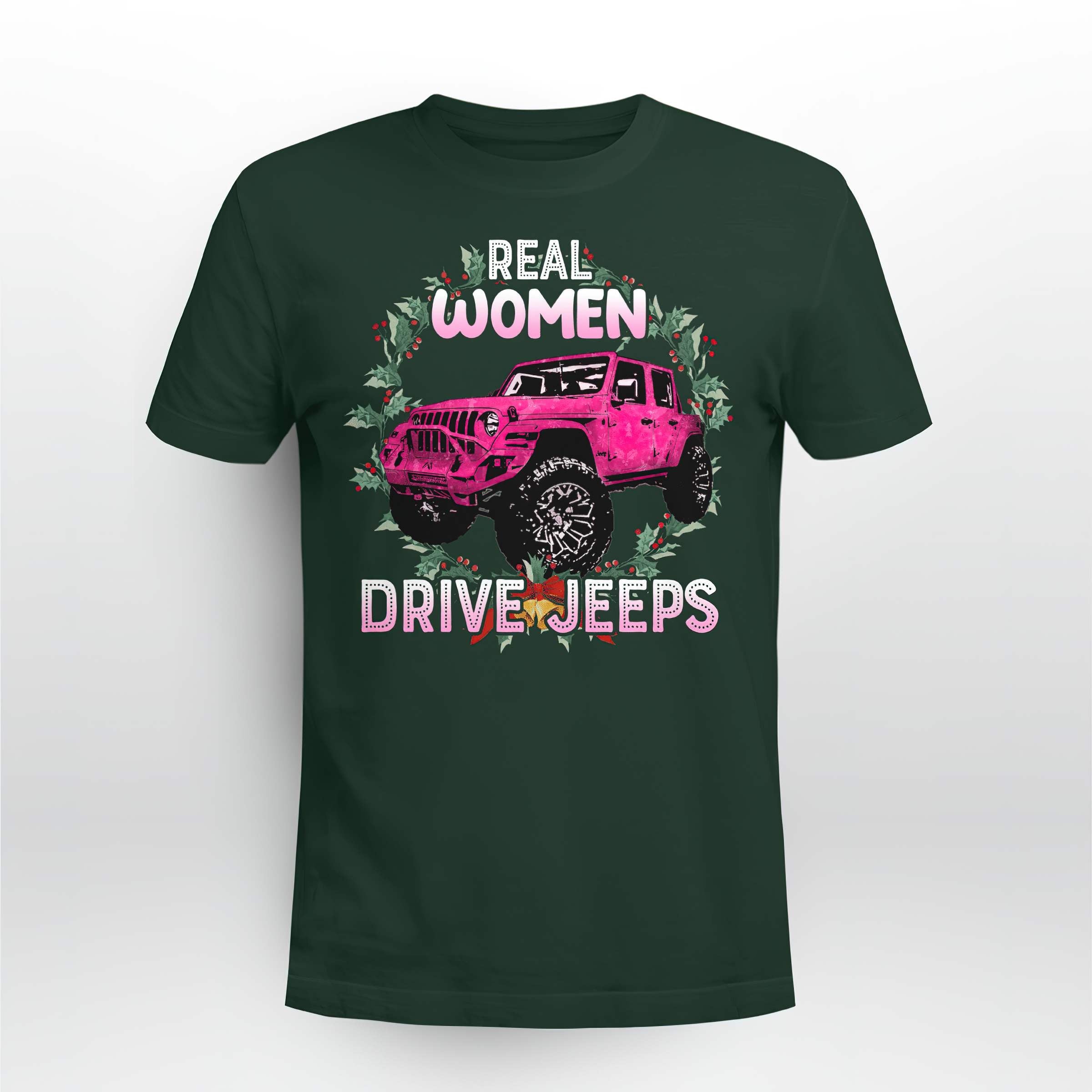 real-women-jeep-christmas-t-shirt